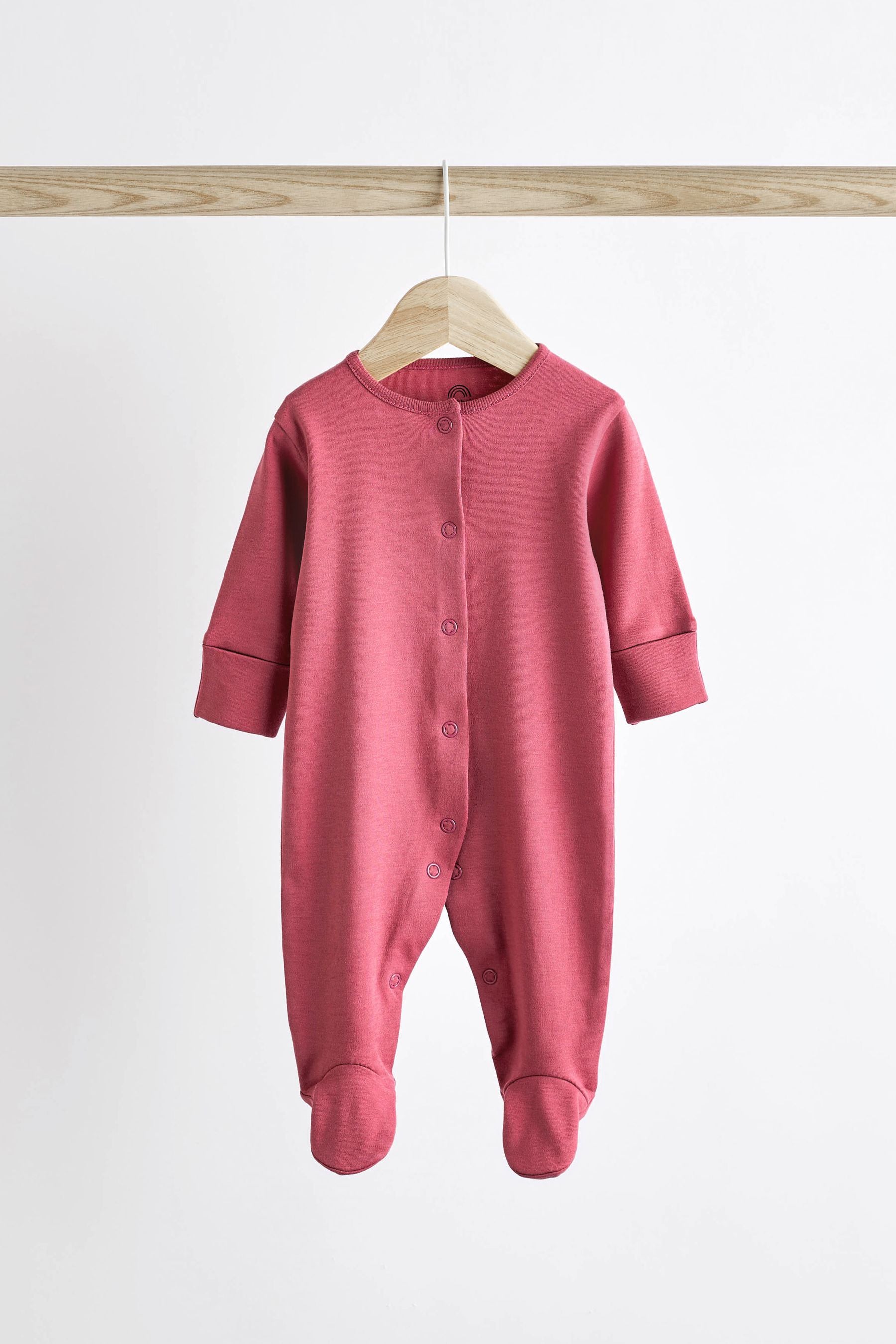 Pink 3 Pack Baby Sleepsuits (0-2yrs)