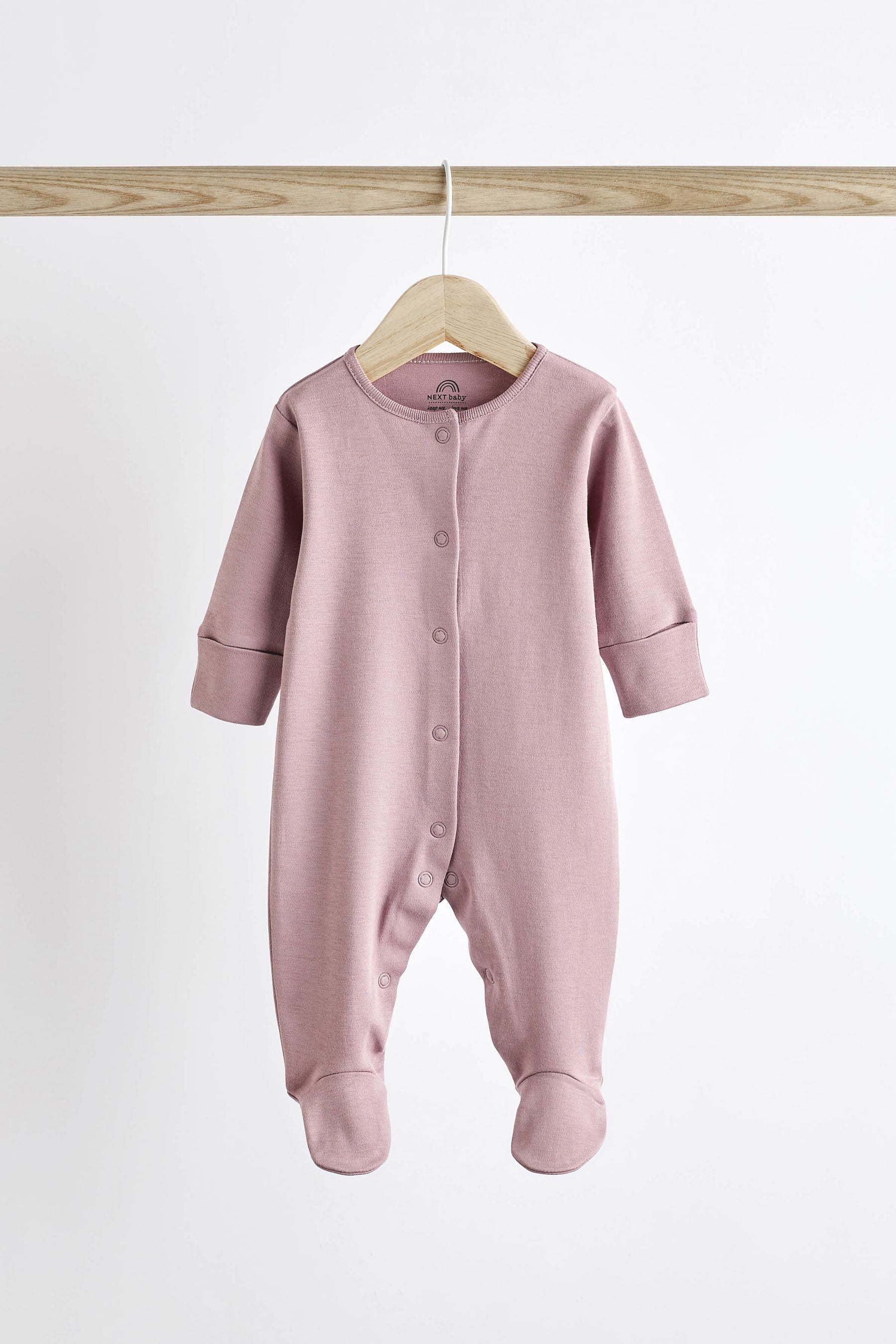 Pink 3 Pack Baby Sleepsuits (0-2yrs)