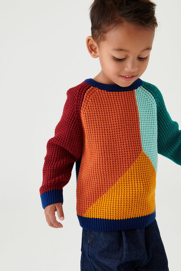 Multicoloured Textured Knit Jumper (3mths-7yrs)-<span style="color: #ff2a00;">Fawry</span>