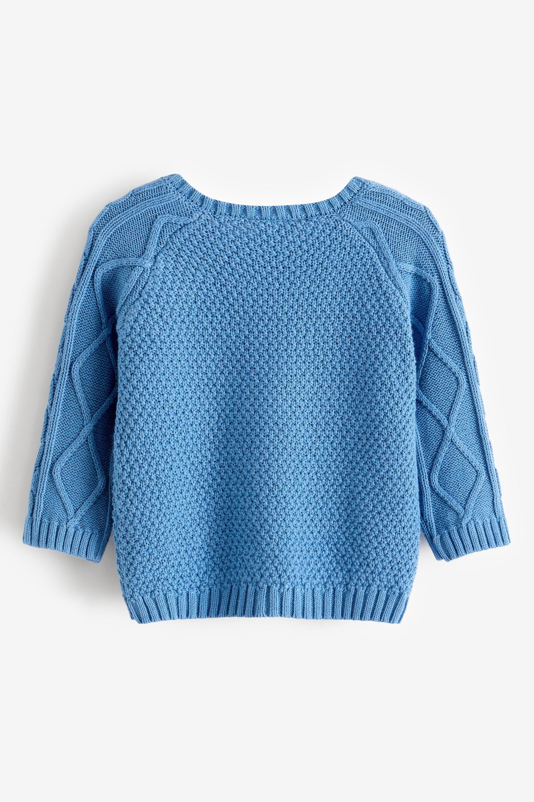 Blue Knitted Baby Bear Jumper (0mths-2yrs)-<span style="color: #ff2a00;">Fawry</span>