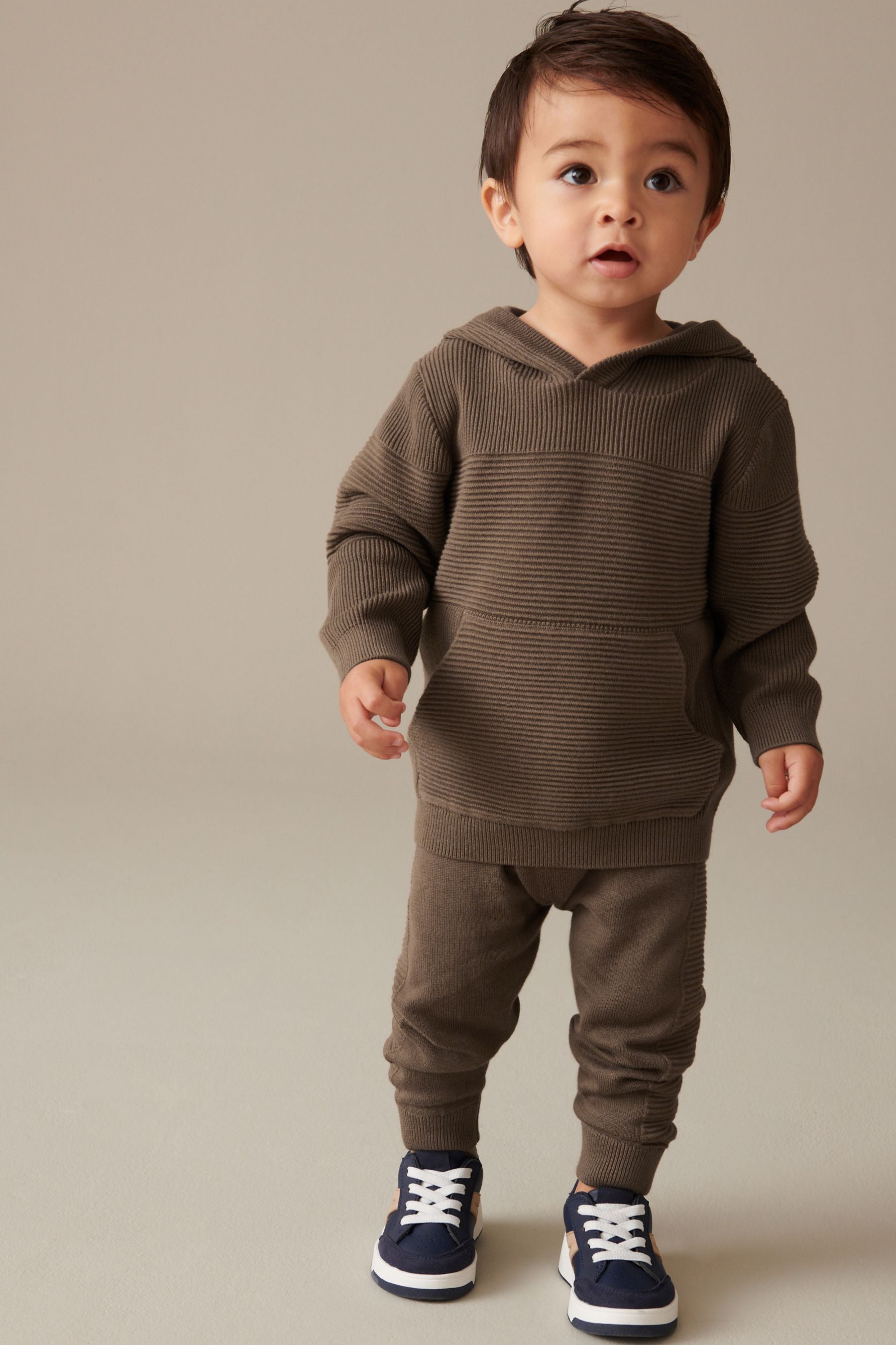 Brown Bear Ear Hooded Knitted Set (3mths-7yrs)