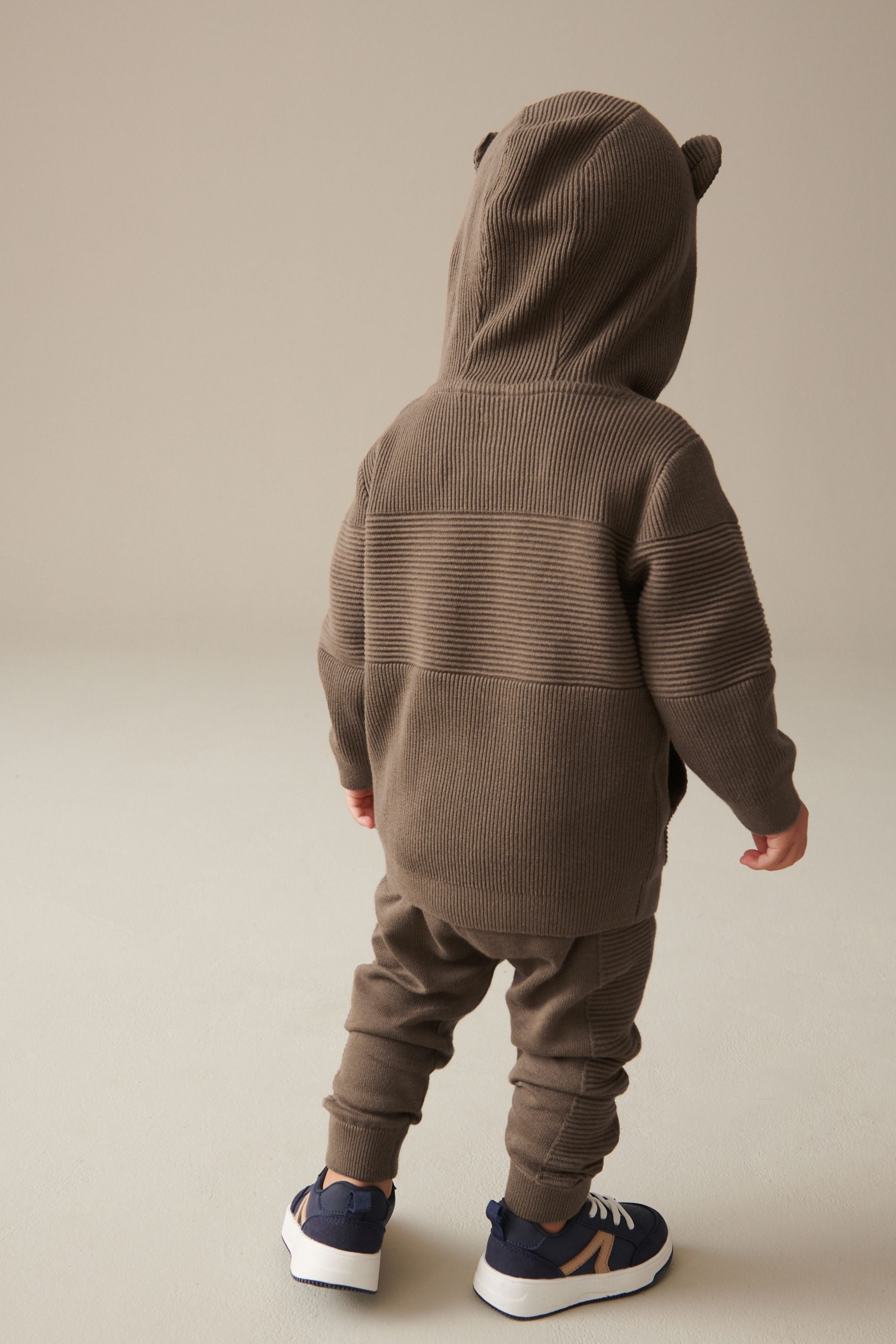 Brown Bear Ear Hooded Knitted Set (3mths-7yrs)