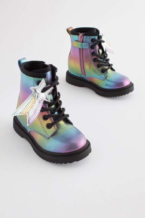 Rainbow Wide Fit (G) Warm Lined Lace-Up Boots