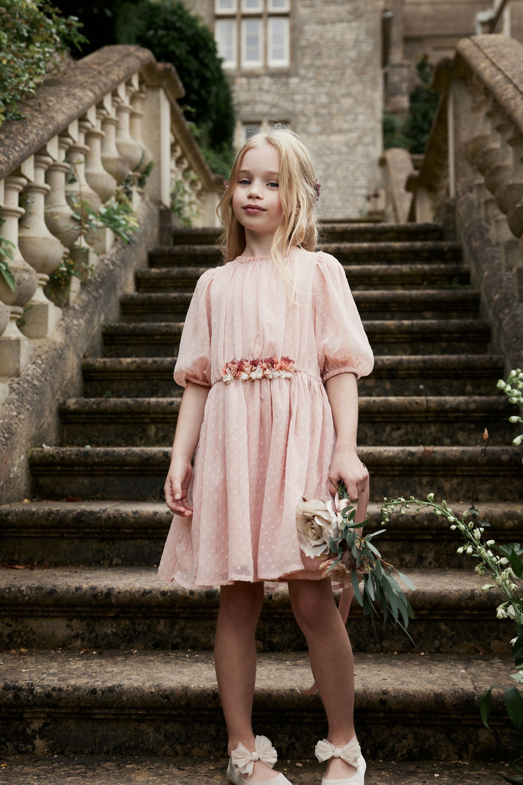 Pink Chiffon Corsage Dress (3-16yrs)