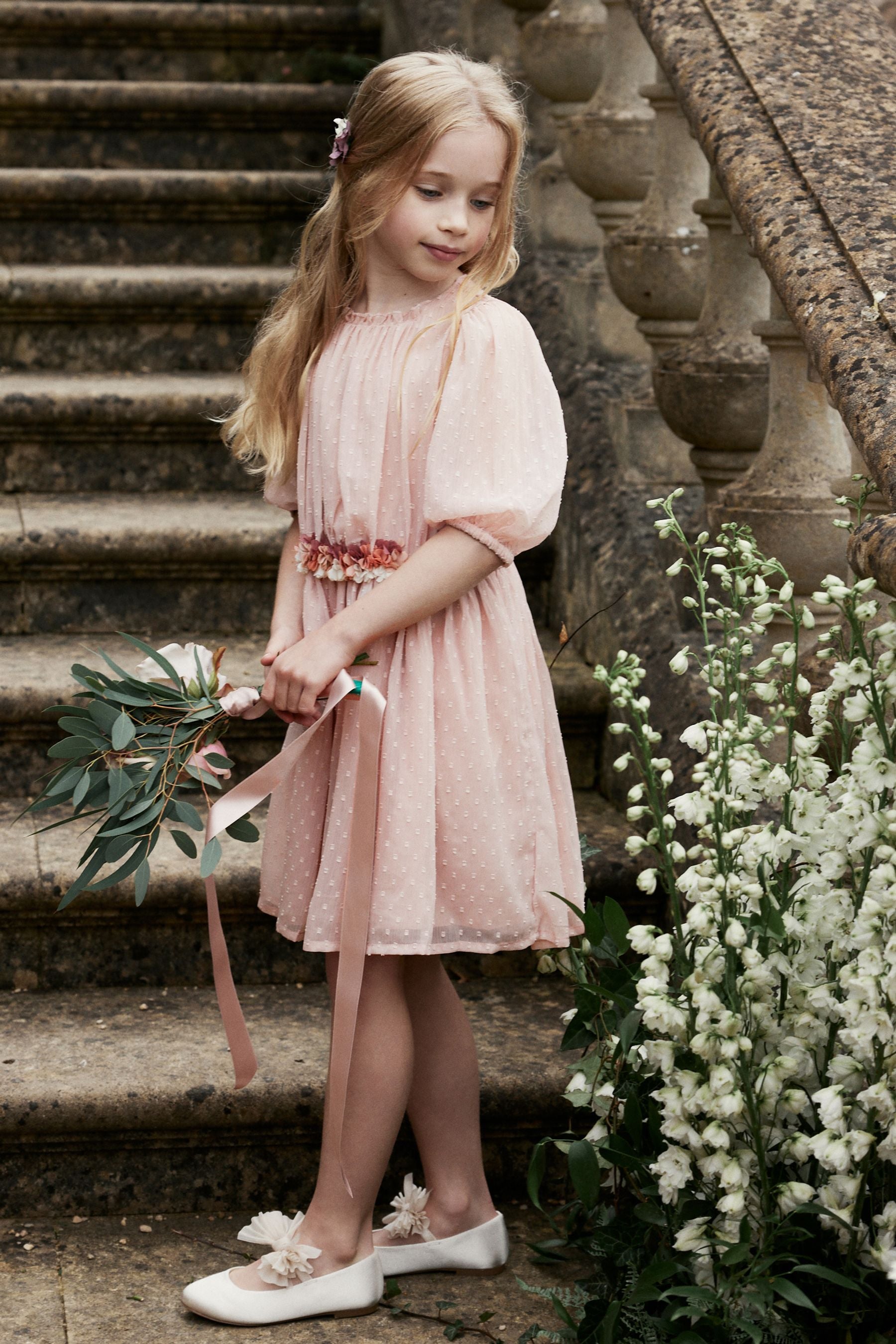 Pink Chiffon Corsage Dress (3-16yrs)