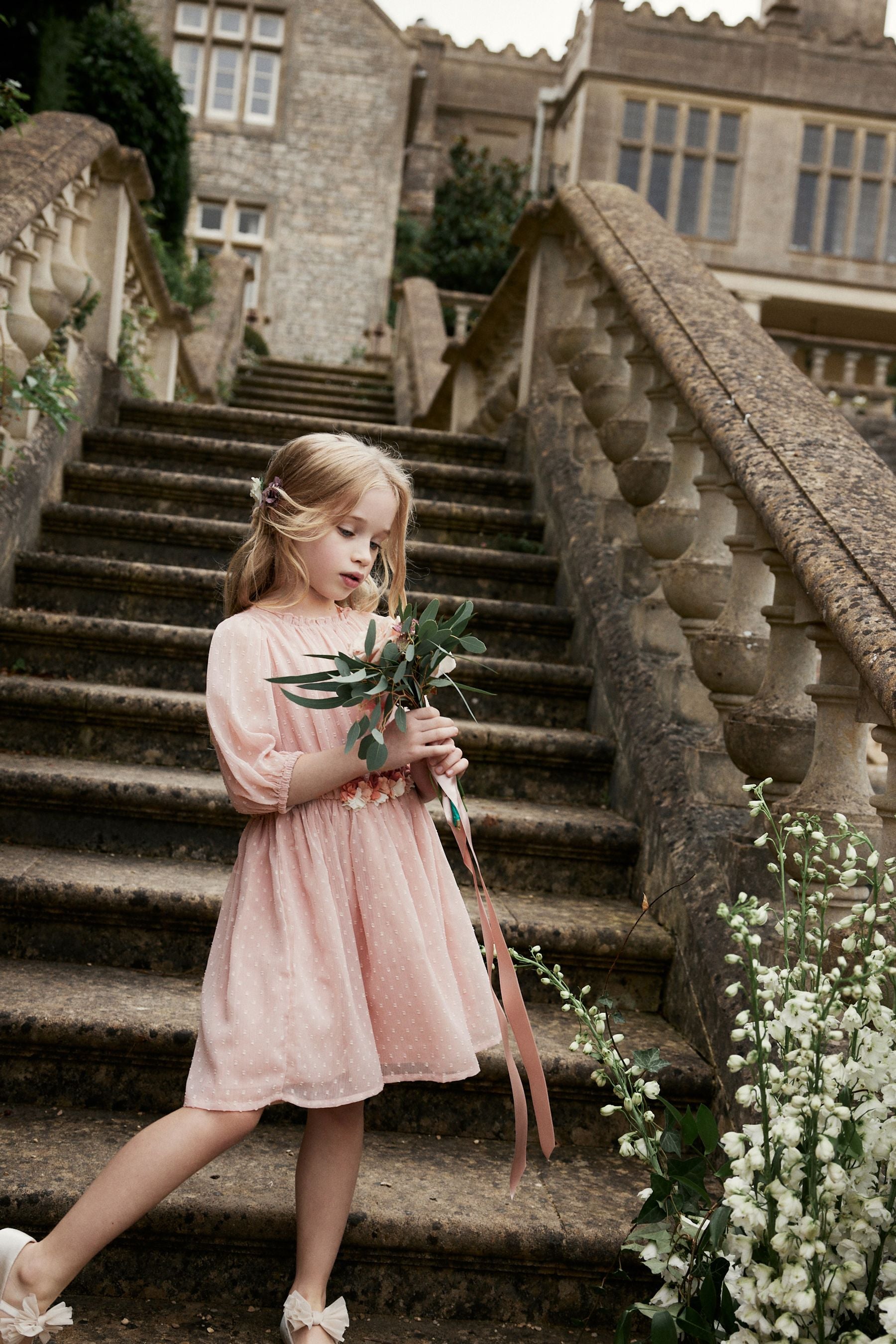 Pink Chiffon Corsage Dress (3-16yrs)