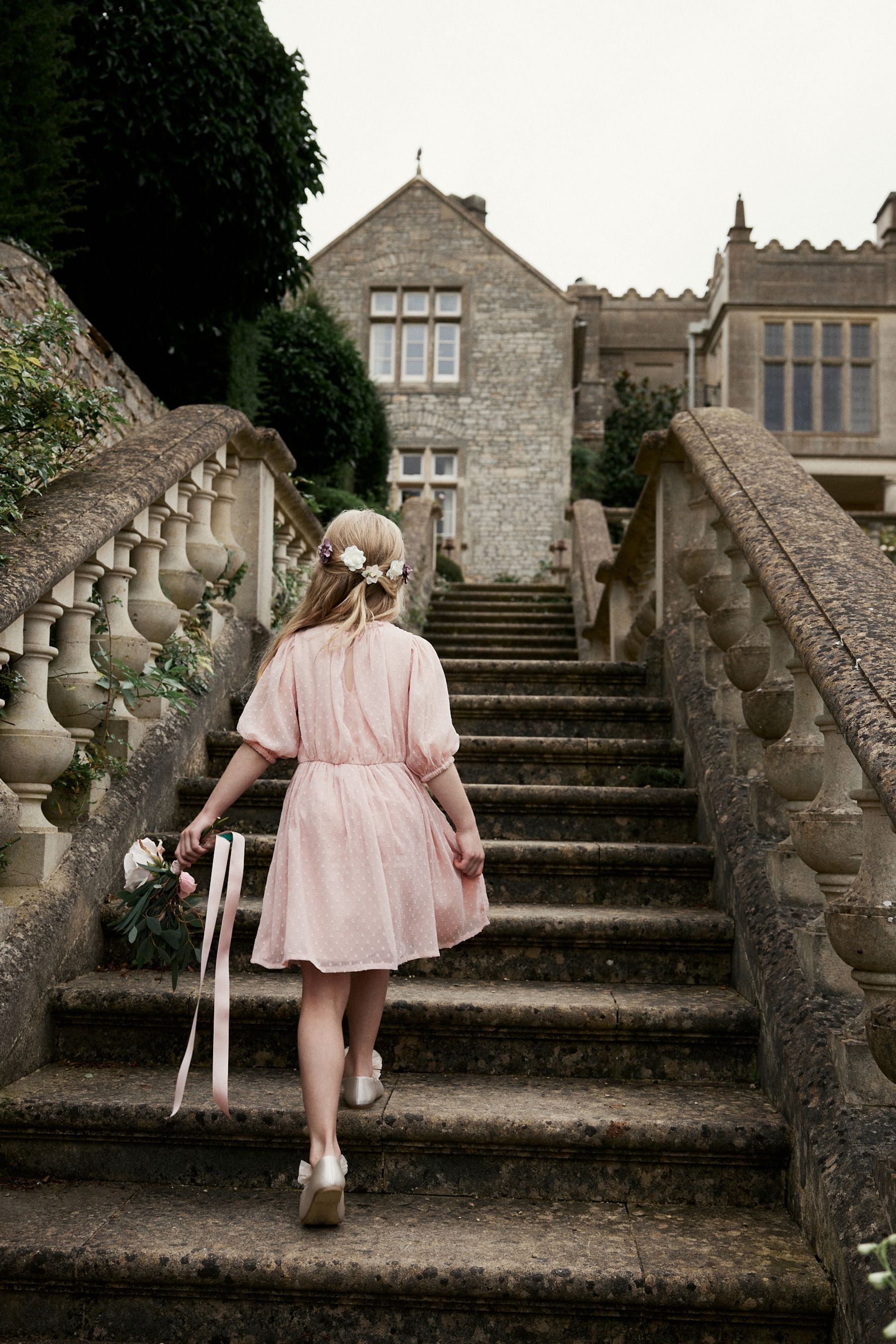 Pink Chiffon Corsage Dress (3-16yrs)