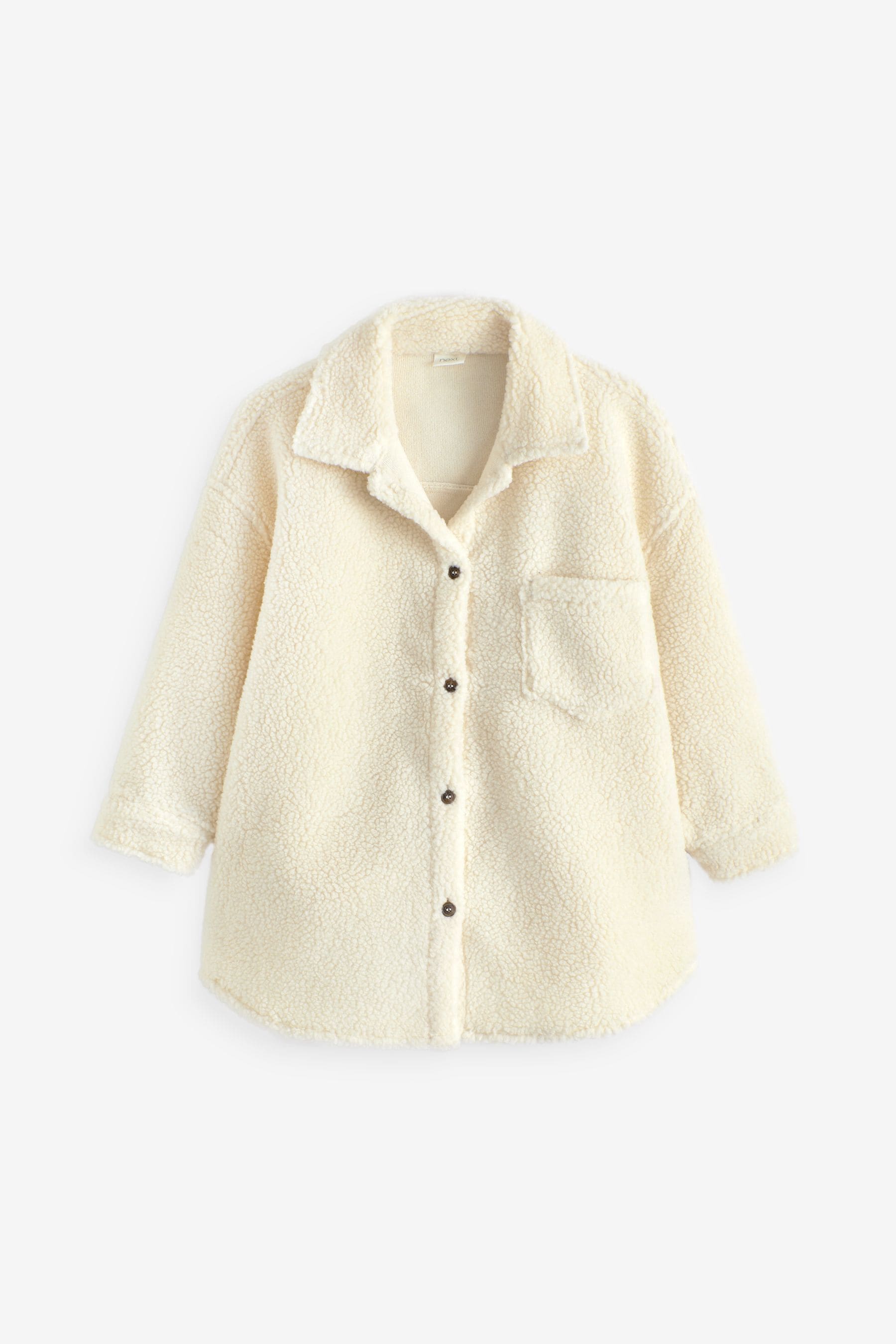 Cream Teddy Borg Fleece Shacket (3-16yrs)