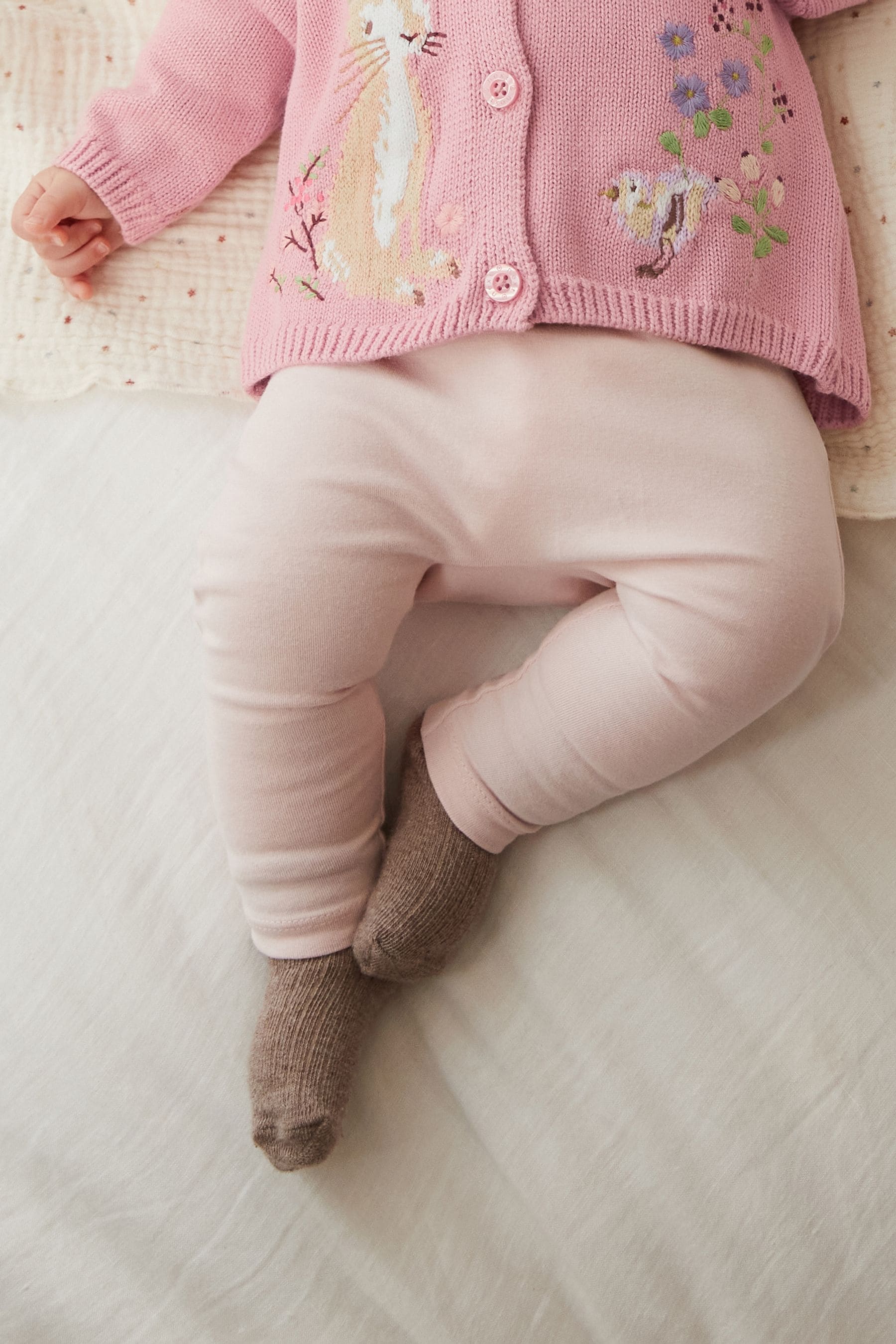 Pink Frill Embroidered Baby Cardigan (0mths-2yrs)-<span style="color: #ff2a00;">Fawry</span>