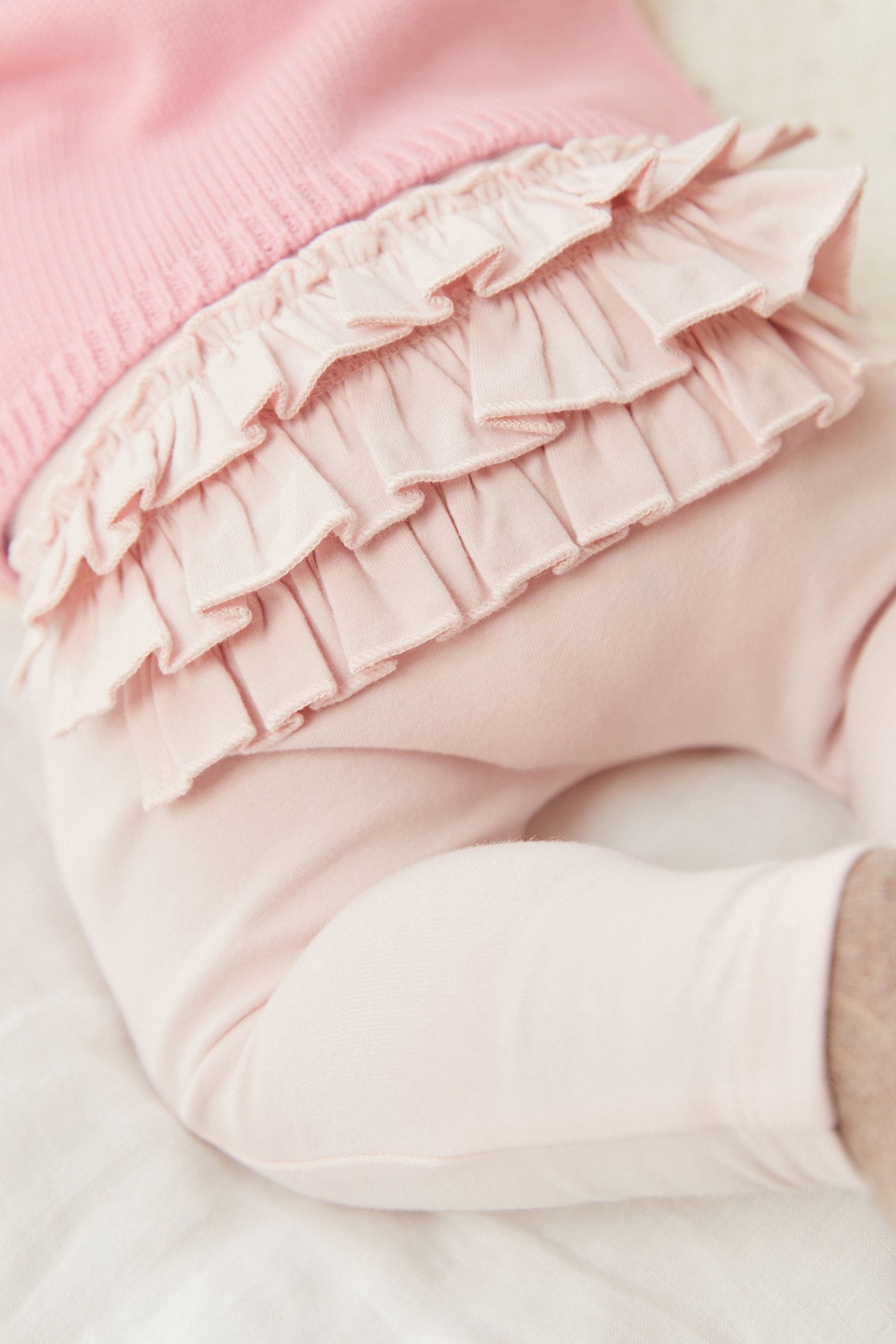 Pink Frill Embroidered Baby Cardigan (0mths-2yrs)-<span style="color: #ff2a00;">Fawry</span>