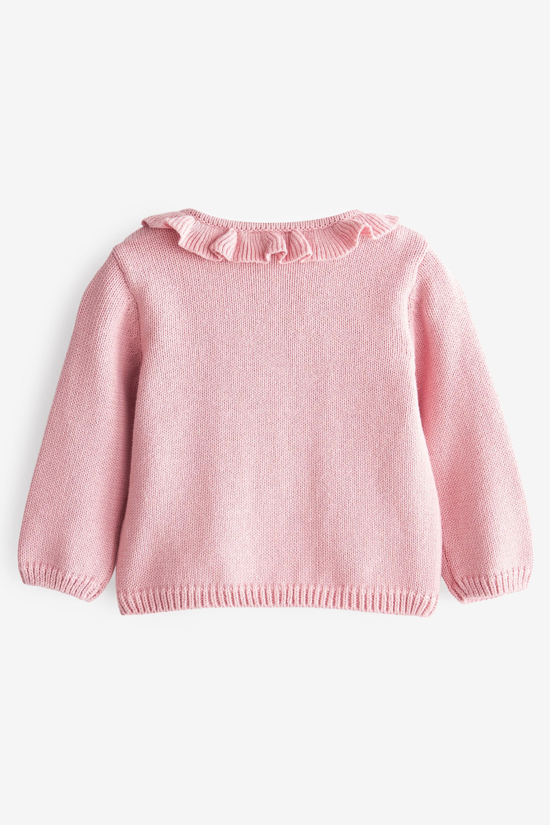 Pink Frill Embroidered Baby Cardigan (0mths-2yrs)-<span style="color: #ff2a00;">Fawry</span>