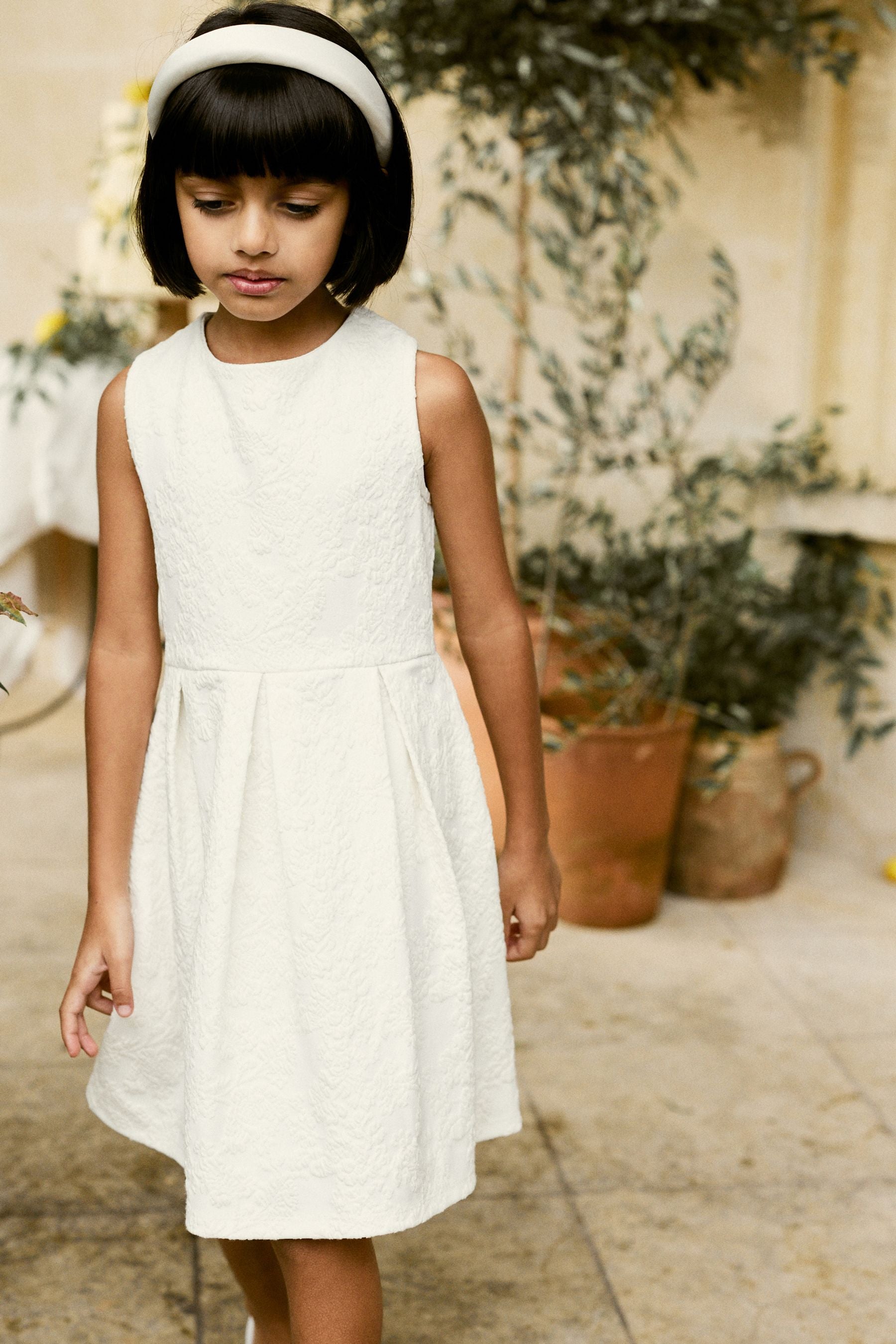 White Ivory Floral Party And Bridemaid Dress (1.5-16yrs)