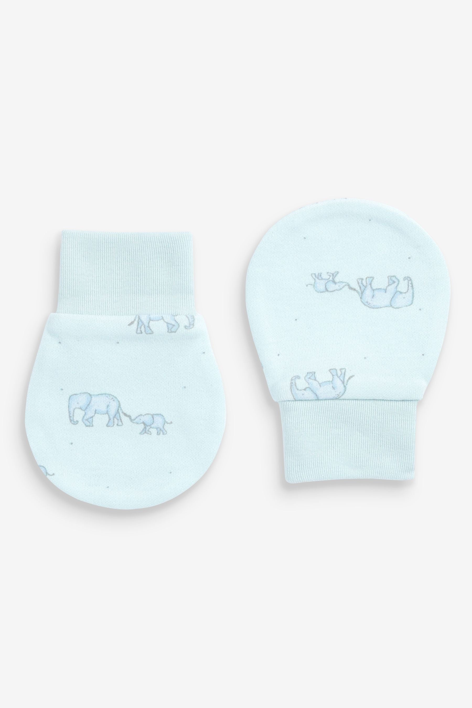 Blue Elephant 3 Pack Baby Scratch Mitts