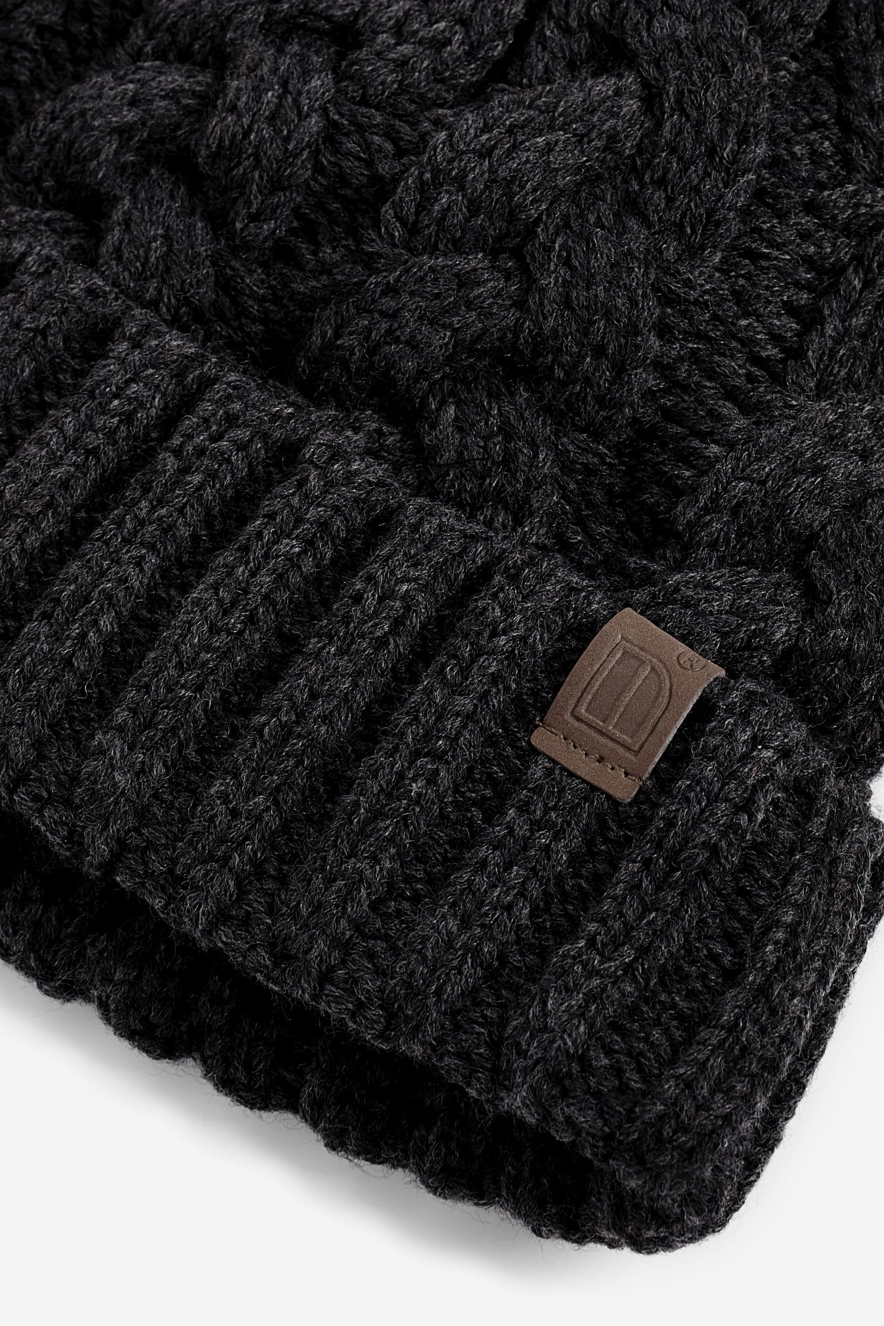 Dark Grey Knitted Pom Hat (1-16yrs)