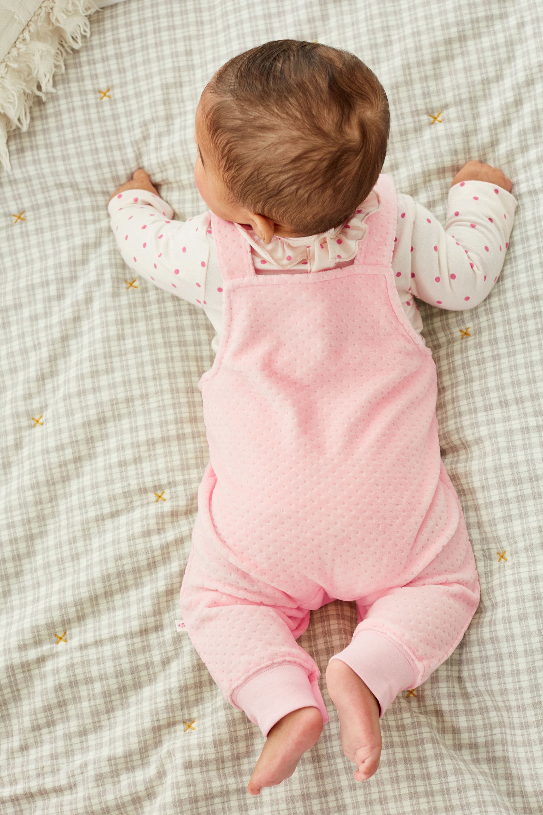 Baby Pink Character Bunny 2 Piece Velour Dungarees And Bodysuit Set (0mths-2yrs)