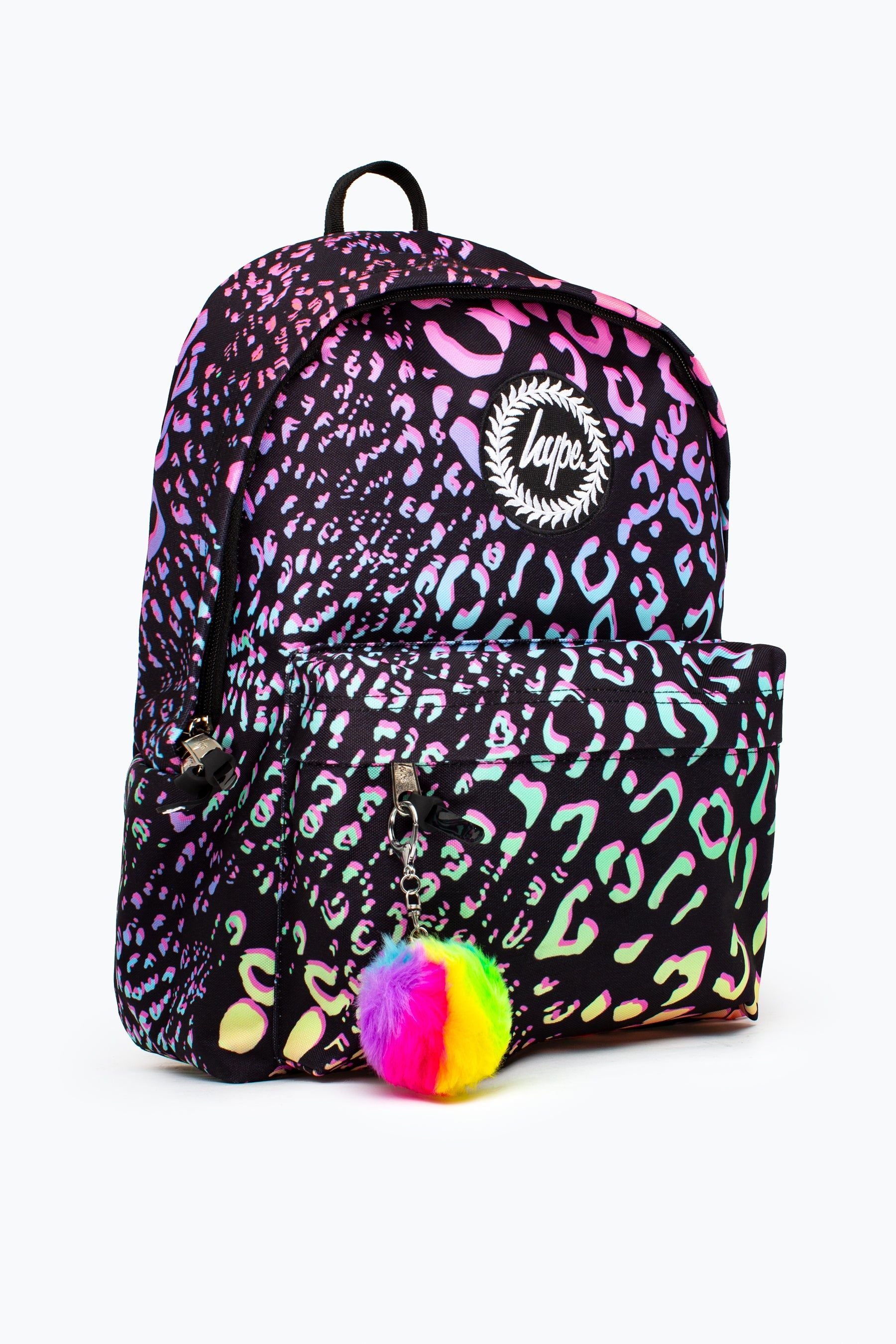 Hype. Black Gradient Pastel Animal Print Backpack