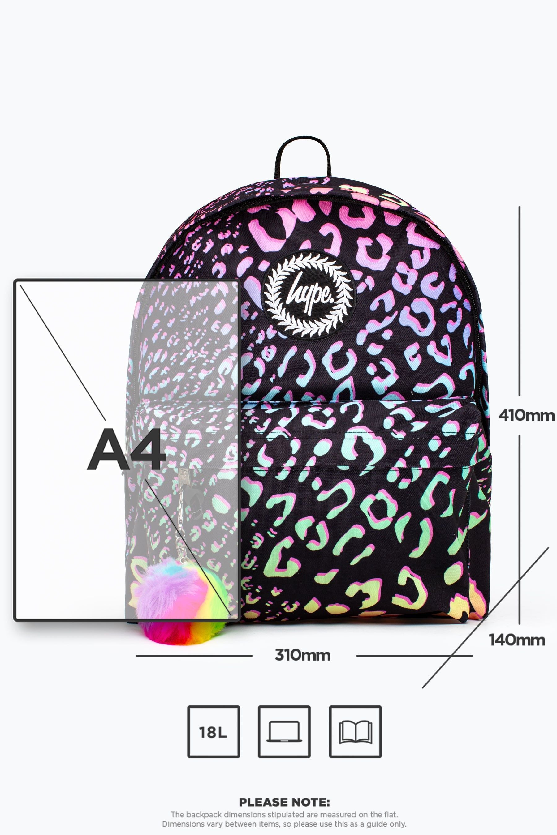 Hype. Black Gradient Pastel Animal Print Backpack