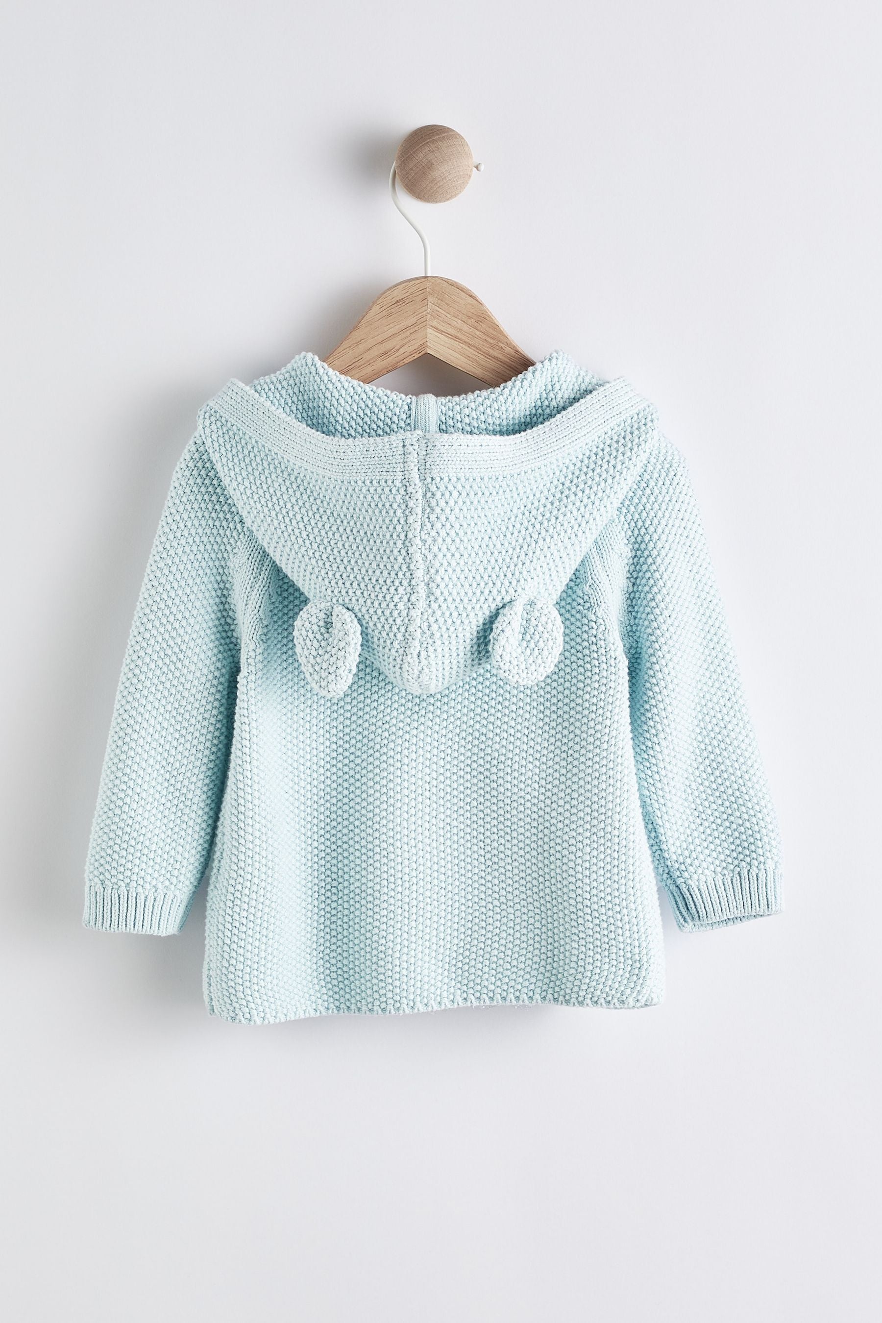 Blue Knitted Baby Bear Cardigan (0mths-2yrs)