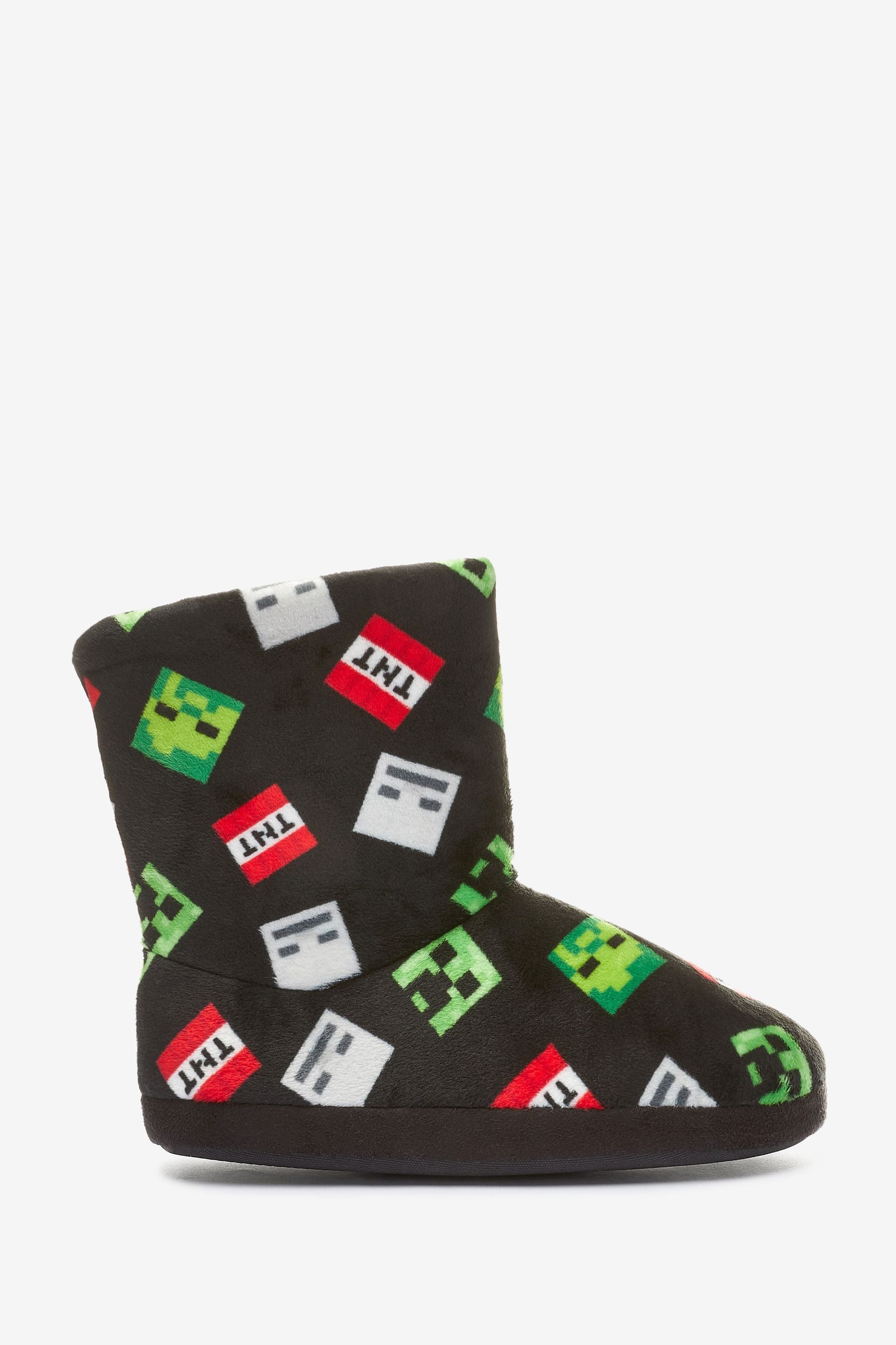 Minecraft Black Warm Lined Slipper Boots