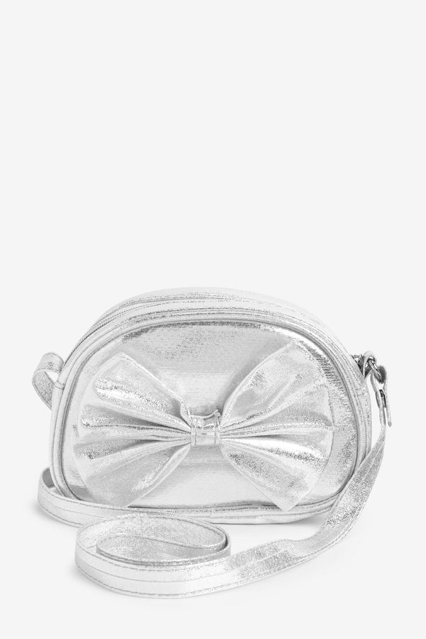 Silver Bow Cross-Body Bag