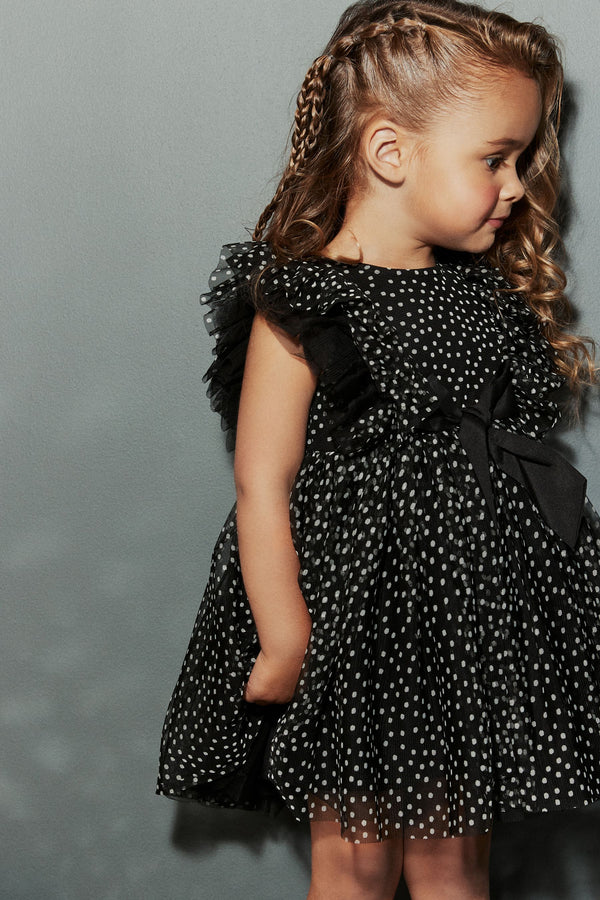 Black Mesh Party Dress (3mths-7yrs)