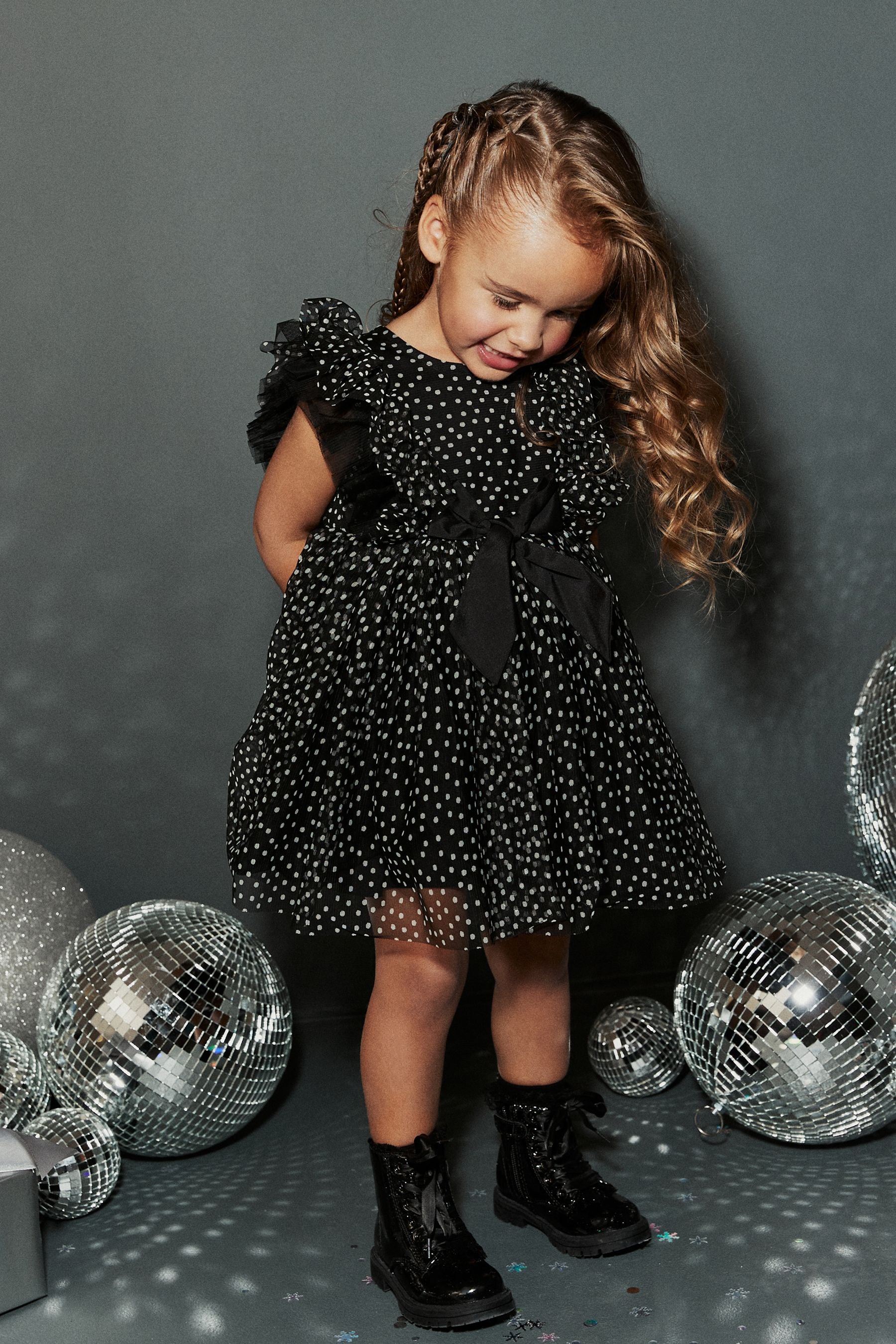 Black Mesh Party Dress (3mths-7yrs)