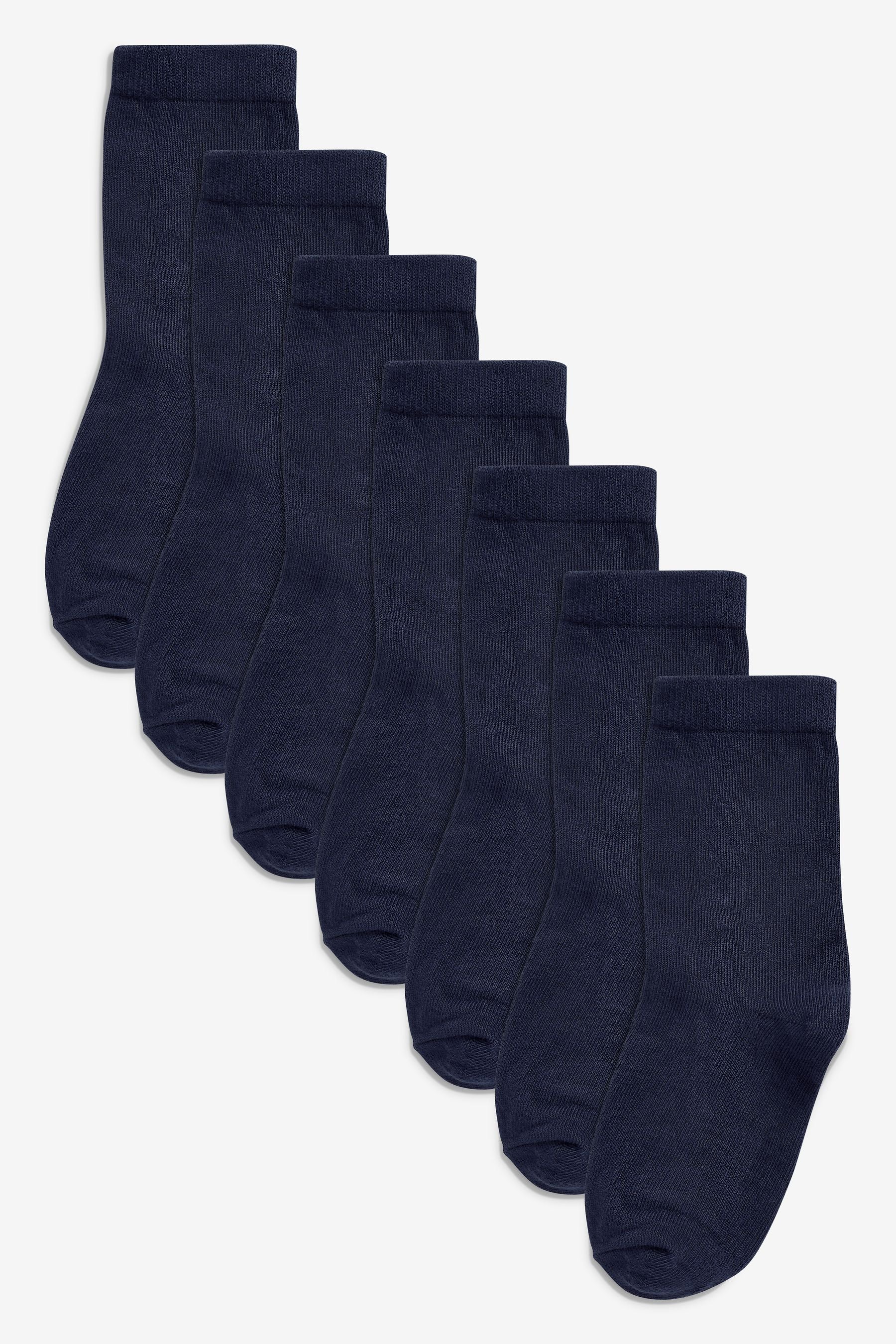 Navy Blue 7 Pack Cotton Rich Socks