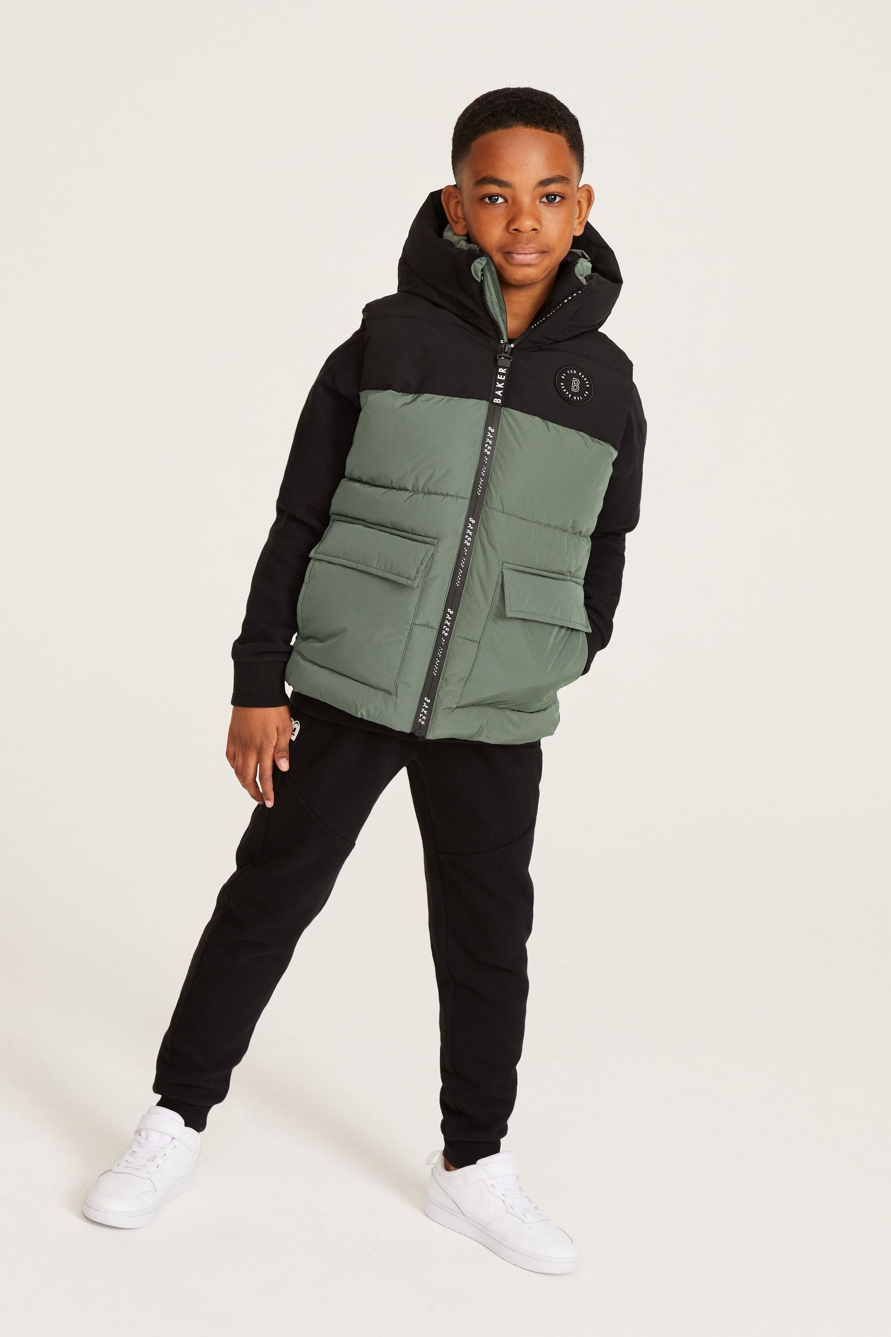 Baker by Ted Baker Green Shower Resistant Colourblock Gilet