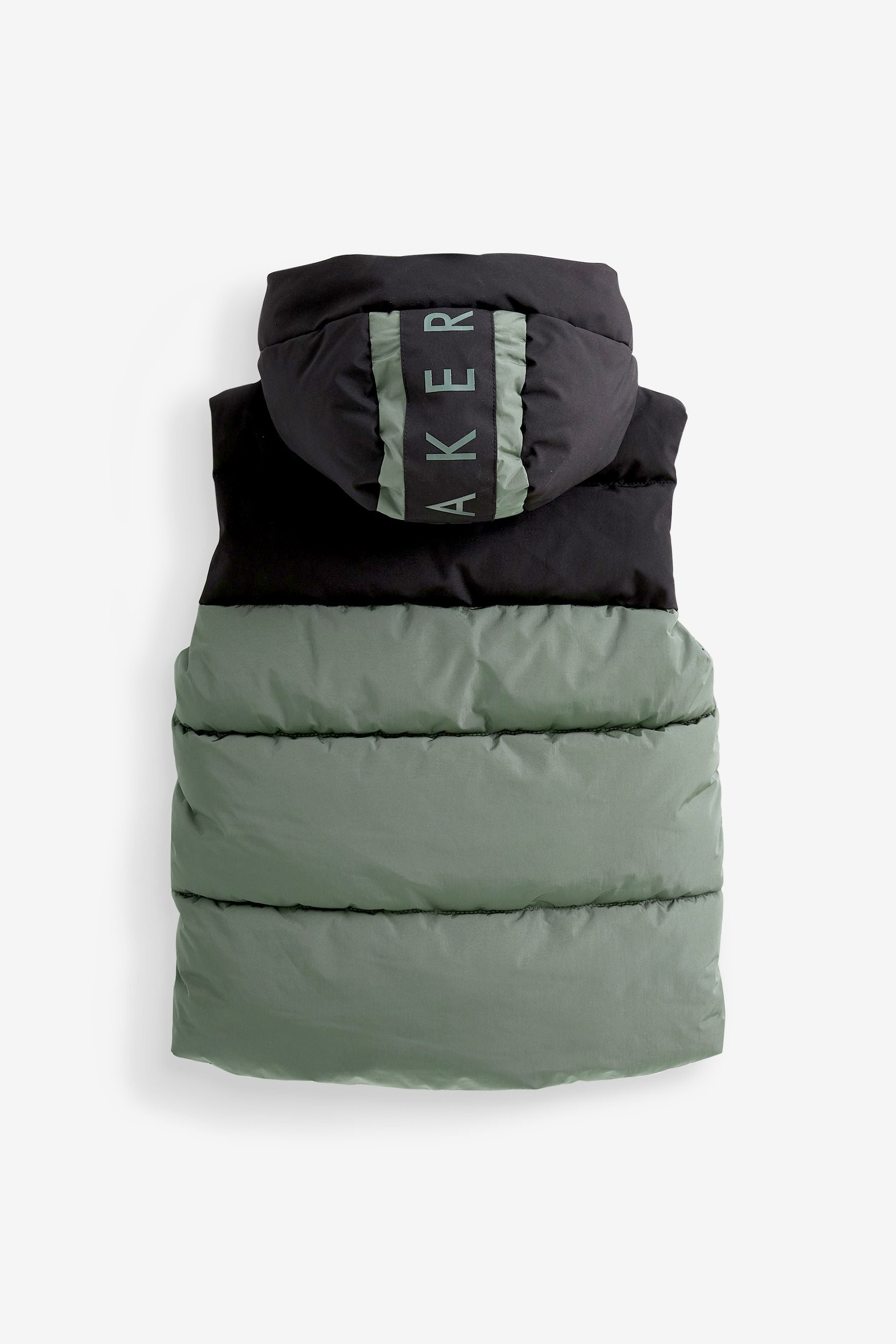 Baker by Ted Baker Green Shower Resistant Colourblock Gilet