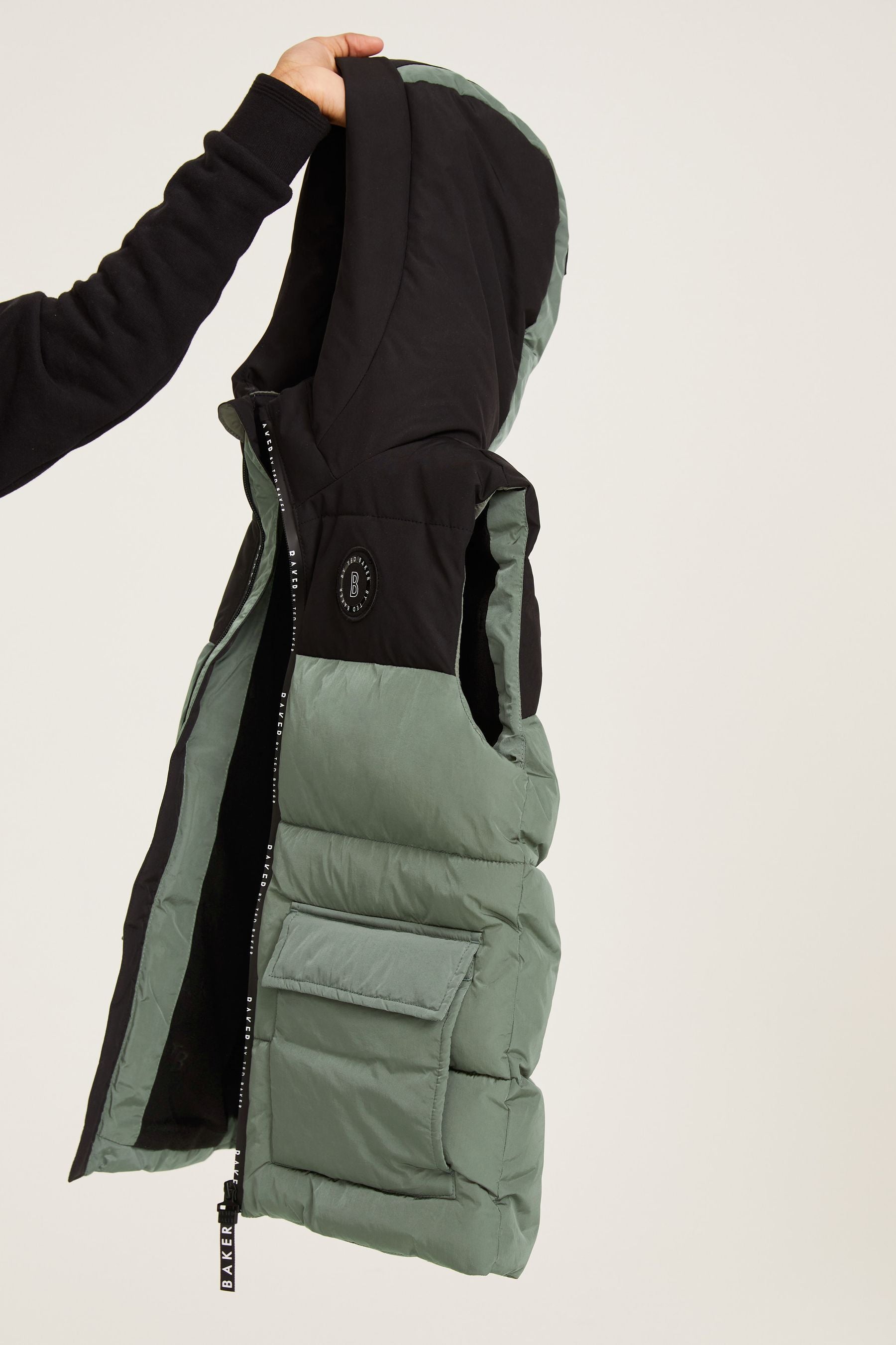 Baker by Ted Baker Green Shower Resistant Colourblock Gilet