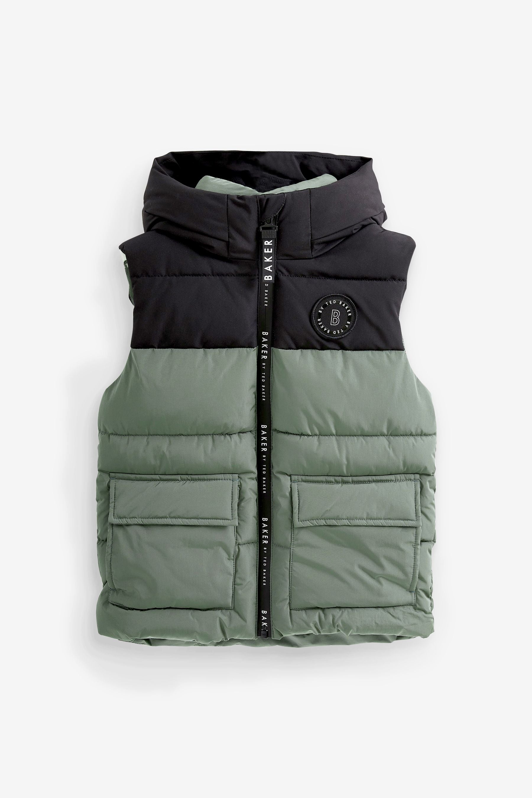 Baker by Ted Baker Green Shower Resistant Colourblock Gilet