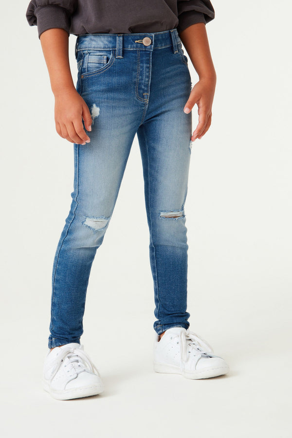 Mid Blue Denim Distressed Skinny Jeans (3-16yrs)