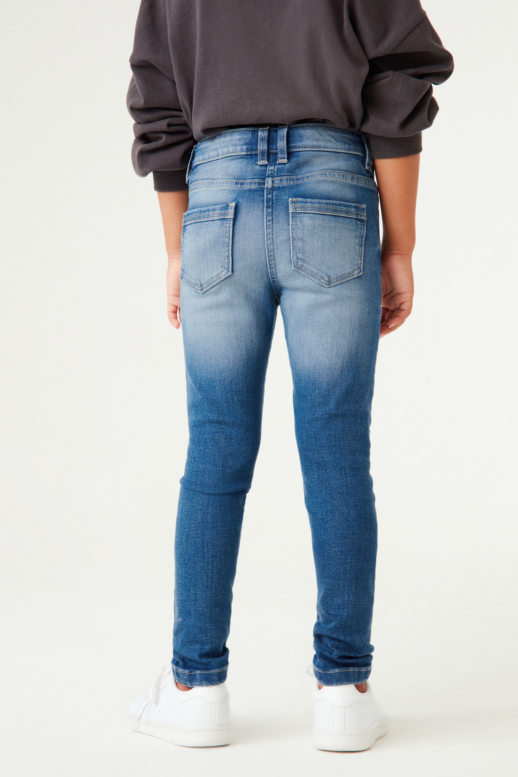 Mid Blue Denim Distressed Skinny Jeans (3-16yrs)