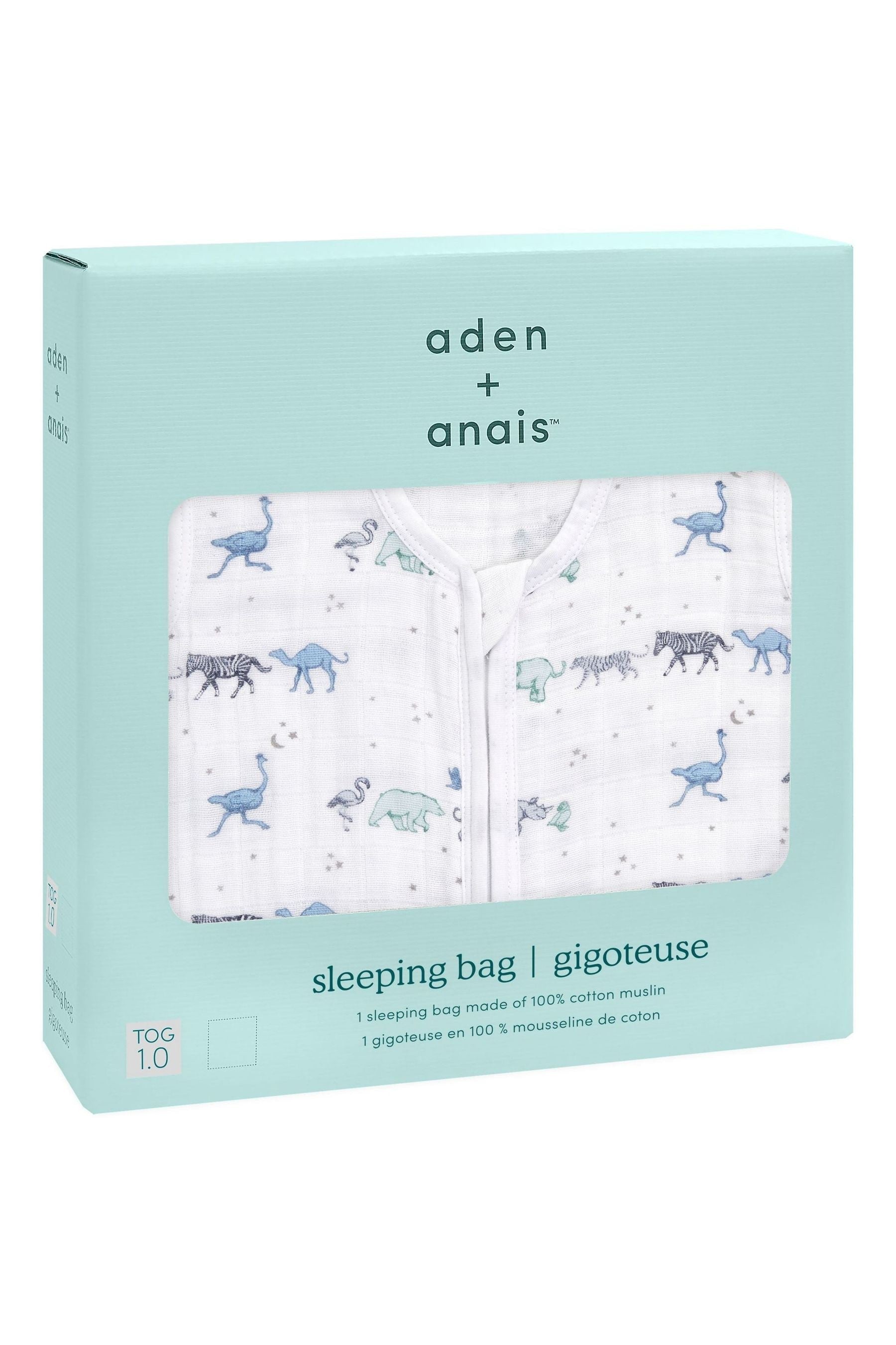 aden + anais Blue 100% Cotton Sleeping Bag