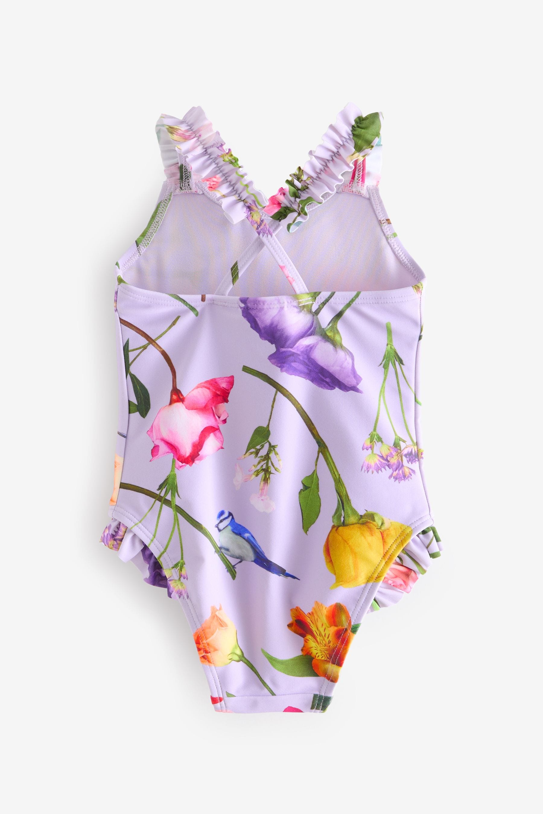 Purple Baker by Ted Baker Floral Frilled Swimsuit