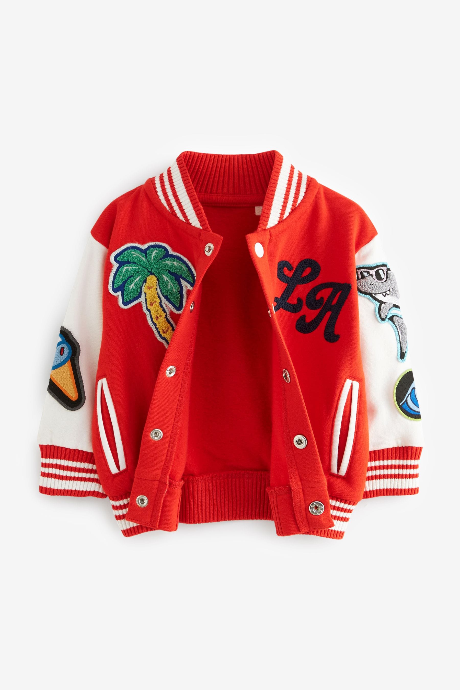 Bright Red Letterman Jacket (3mths-7yrs)