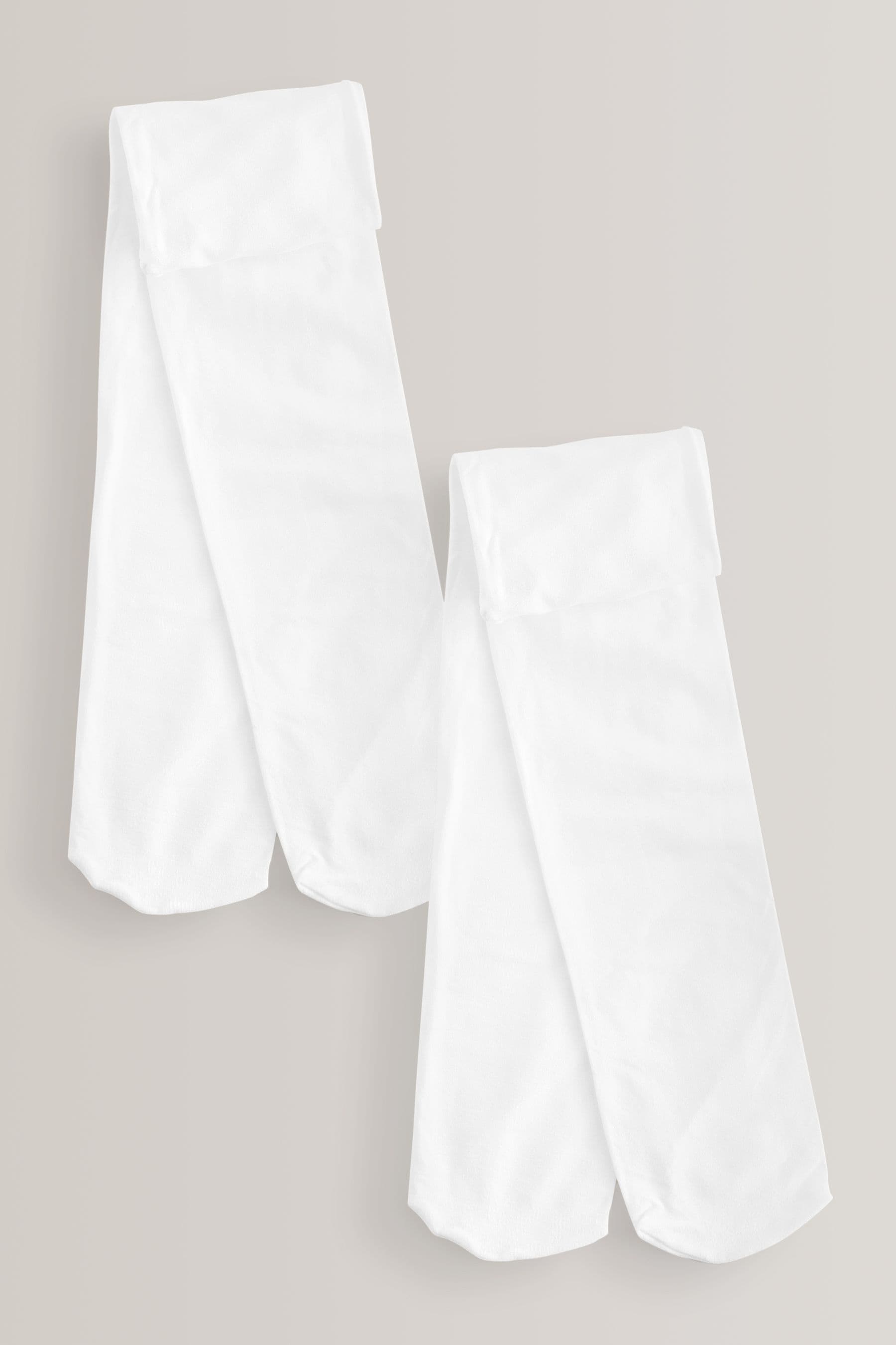 White 2 Pack 80 Denier School Tights