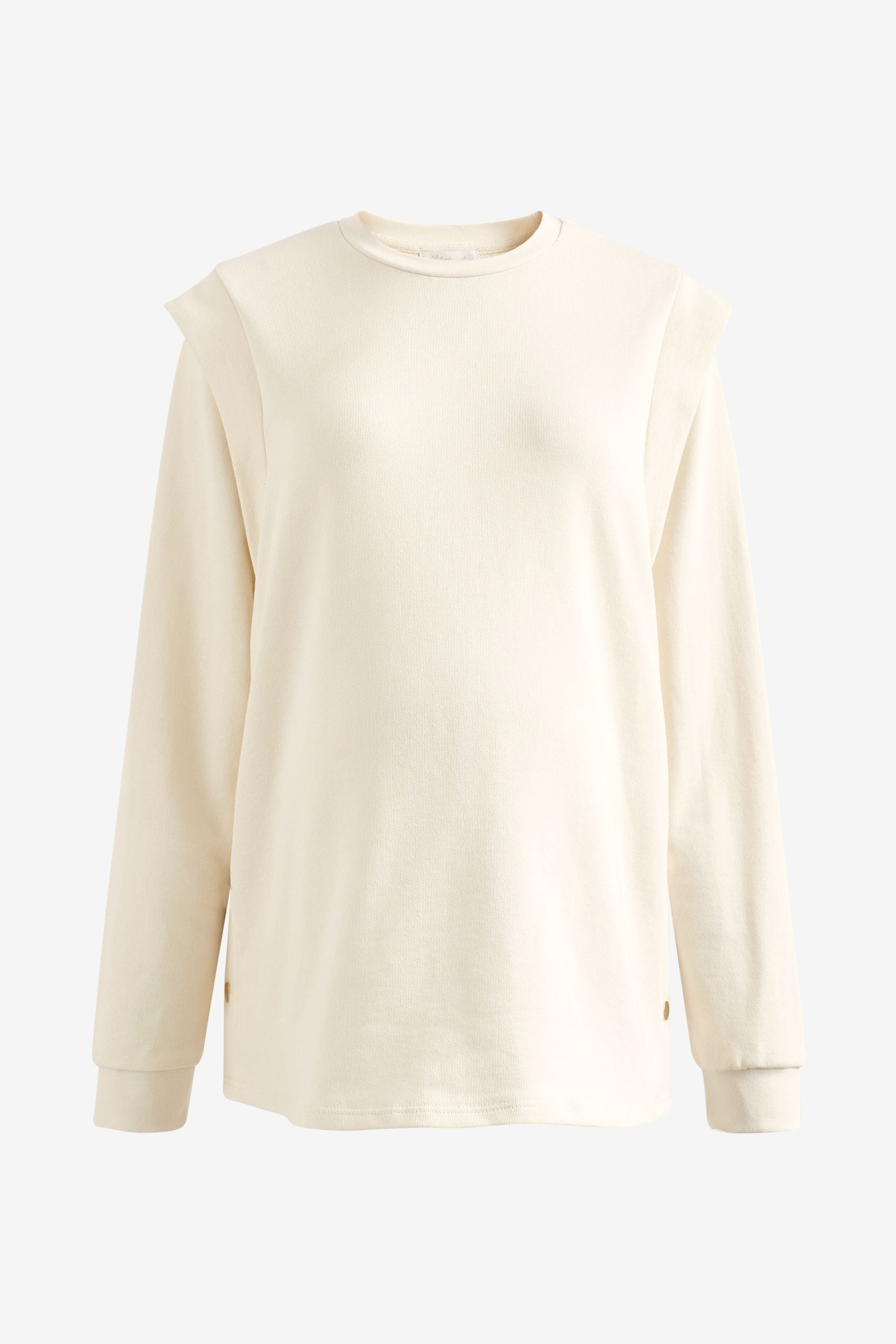 Neutral Maternity/Nursing Popper Side Sweatshirt