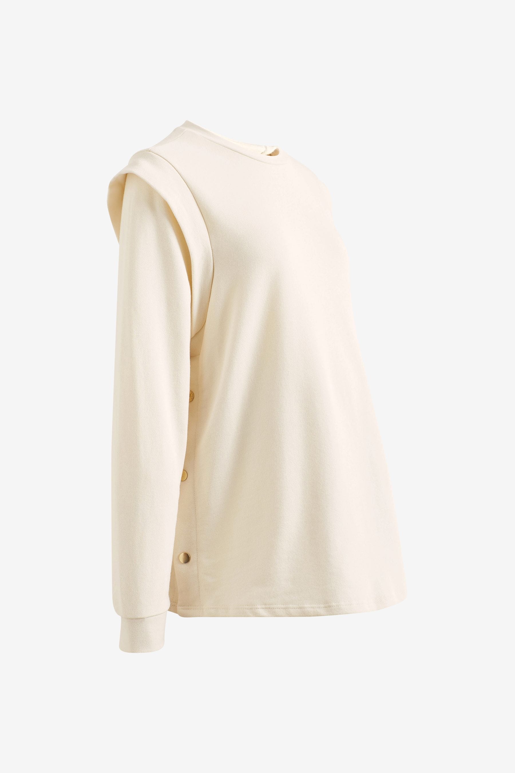 Neutral Maternity/Nursing Popper Side Sweatshirt