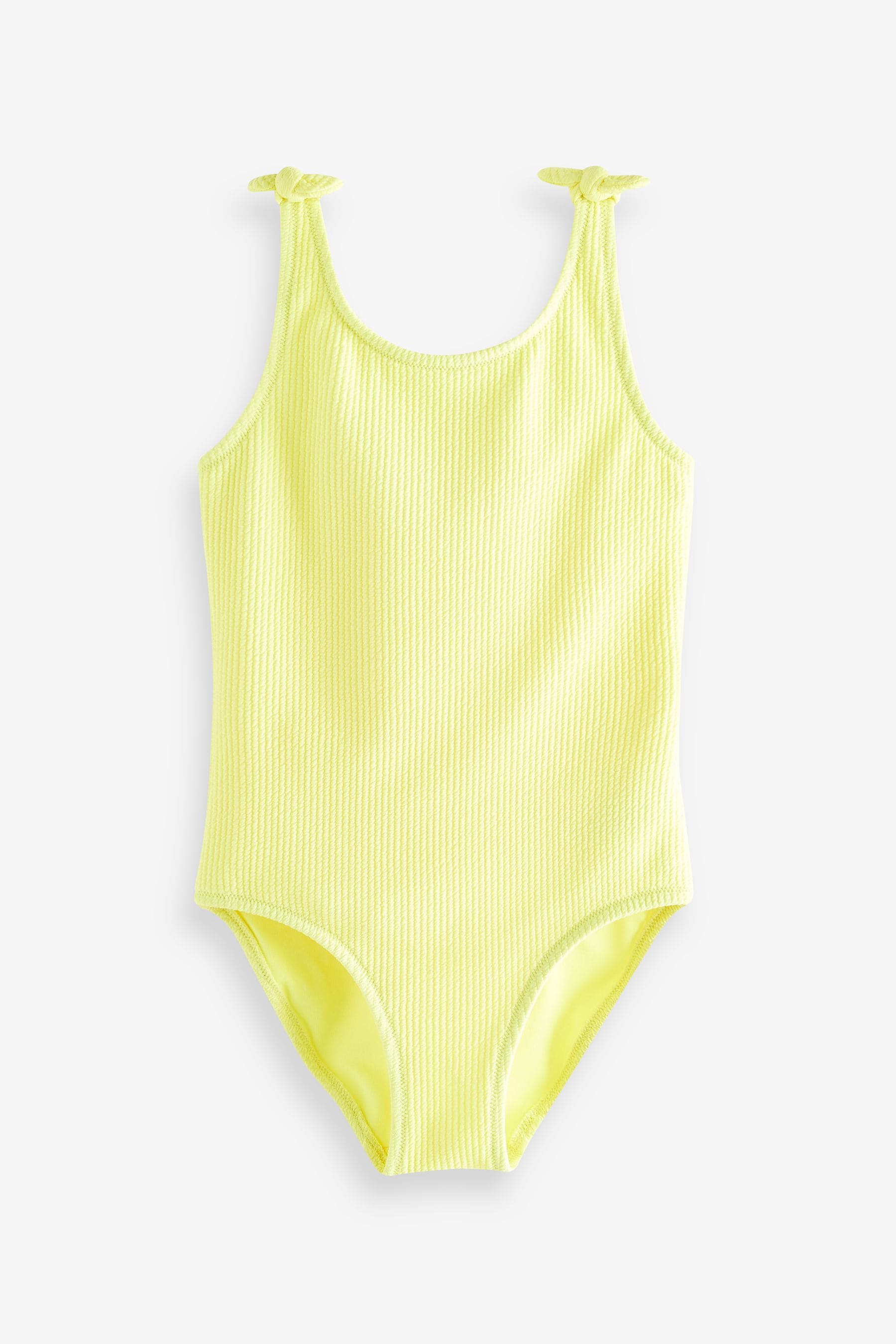 Fluro Yellow Tie Shoulder Swimsuit (3-16yrs)