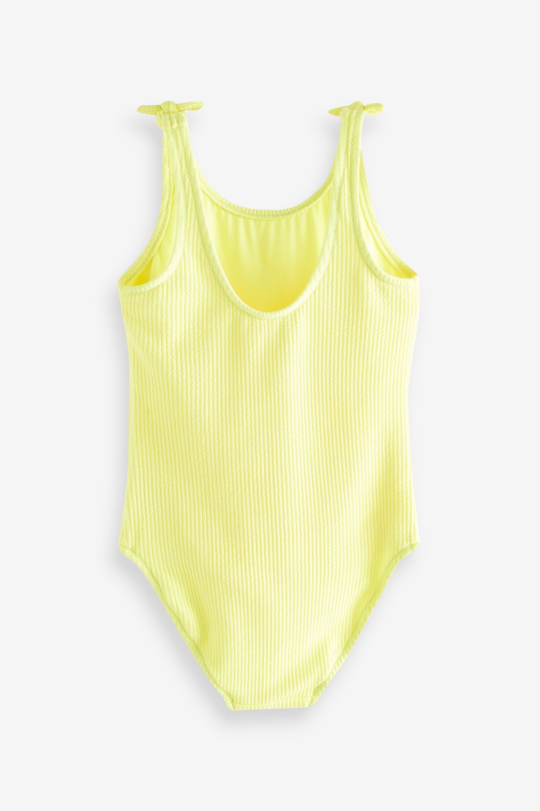 Fluro Yellow Tie Shoulder Swimsuit (3-16yrs)