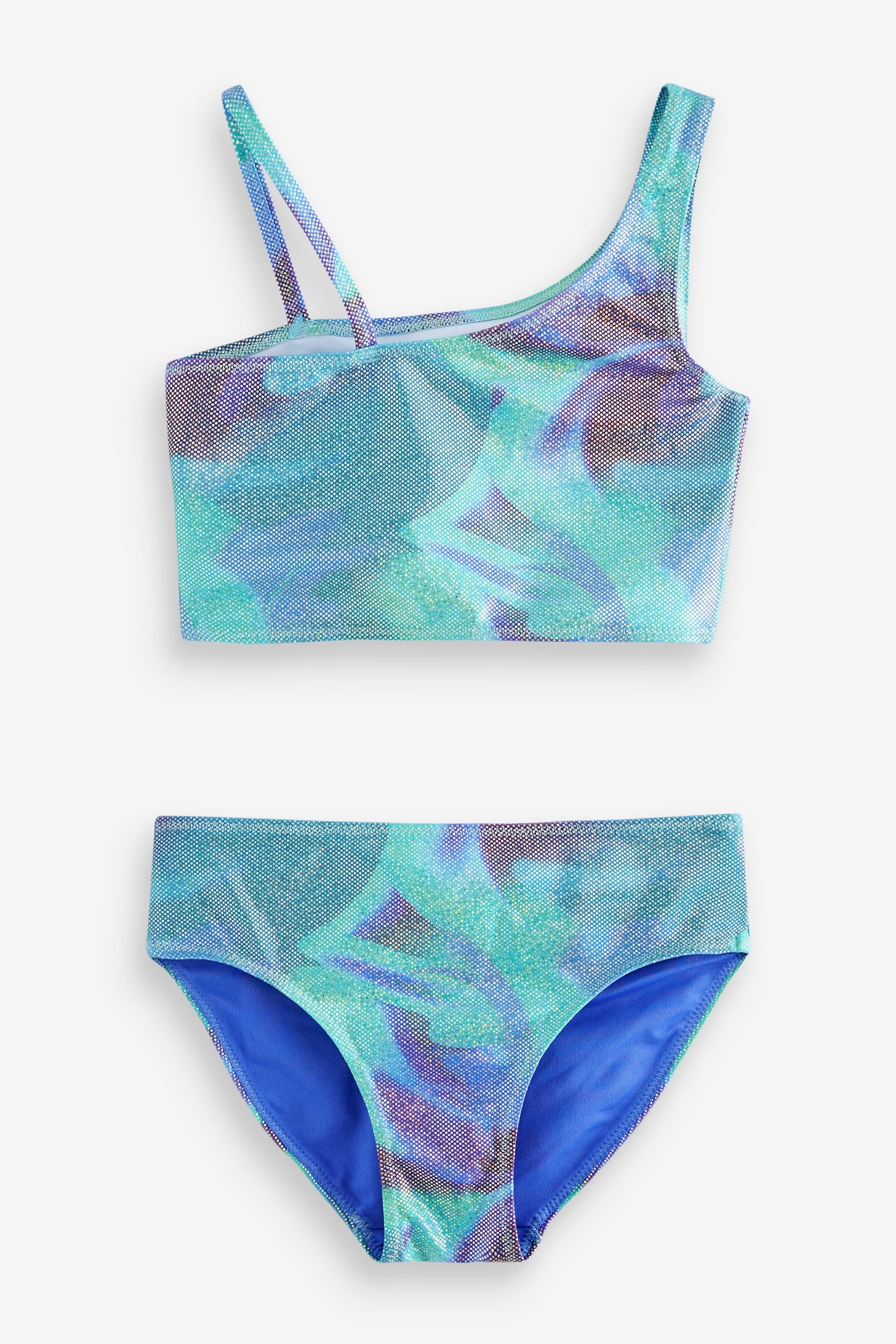 Green/Blue One Shoulder Bikini (3-16yrs)