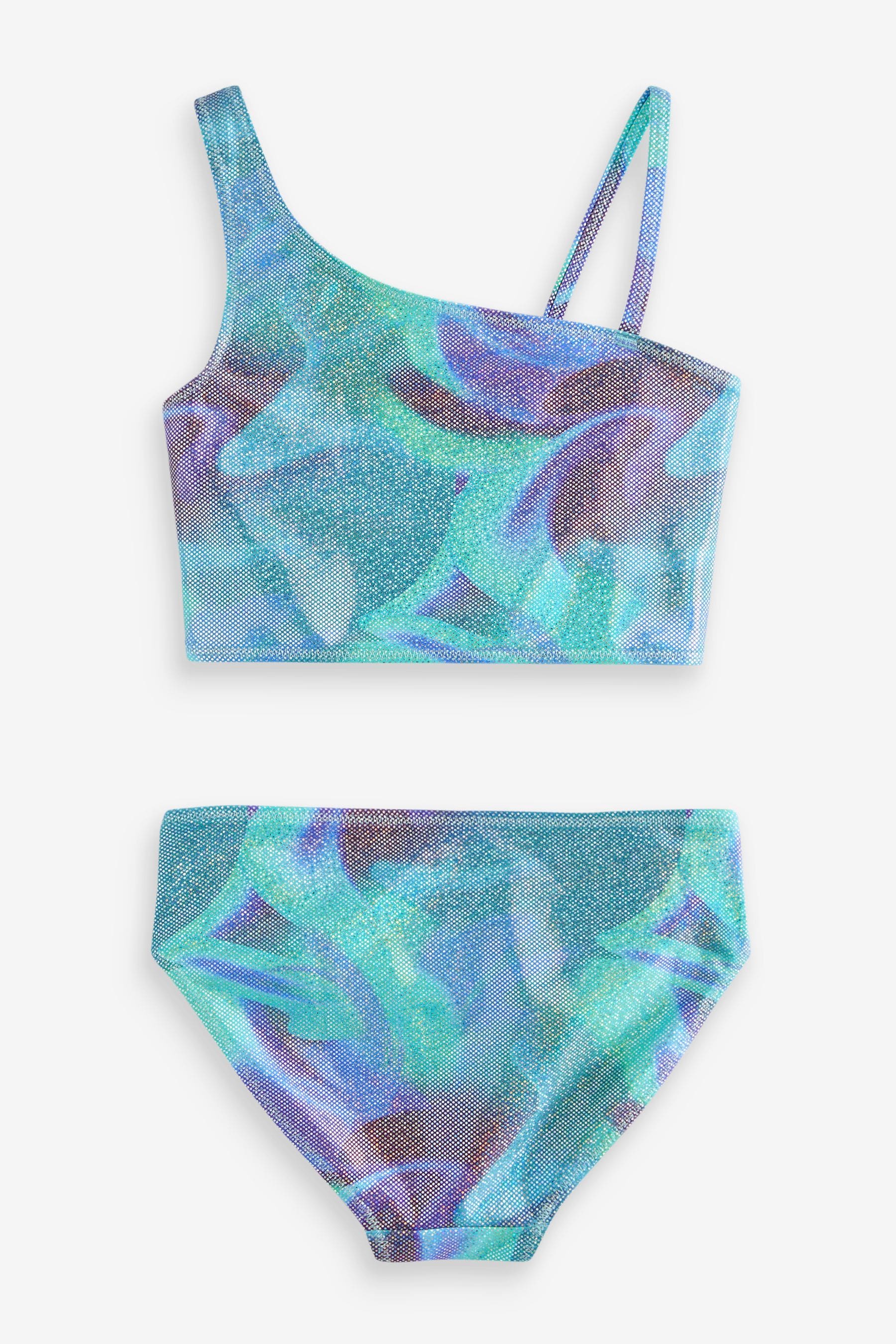 Green/Blue One Shoulder Bikini (3-16yrs)