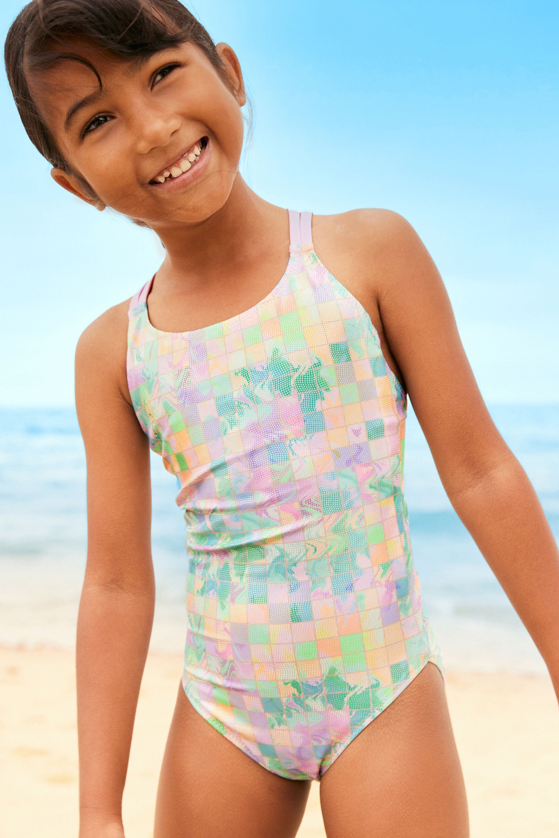 Pink/Green Swimsuit (3-16yrs)