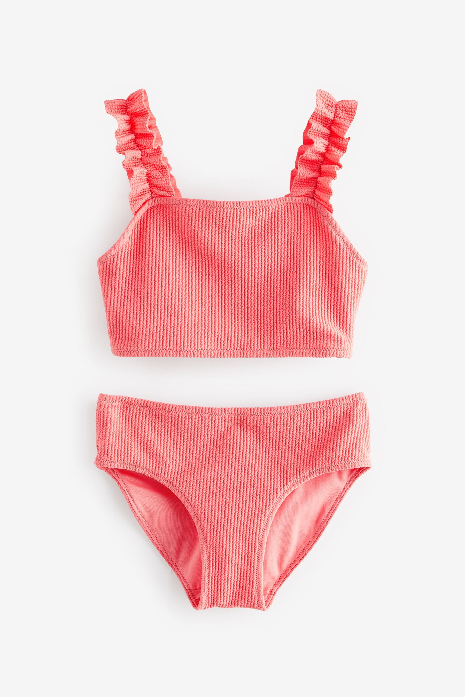 Coral Pink Ruched Strap Bikini (3-16yrs)