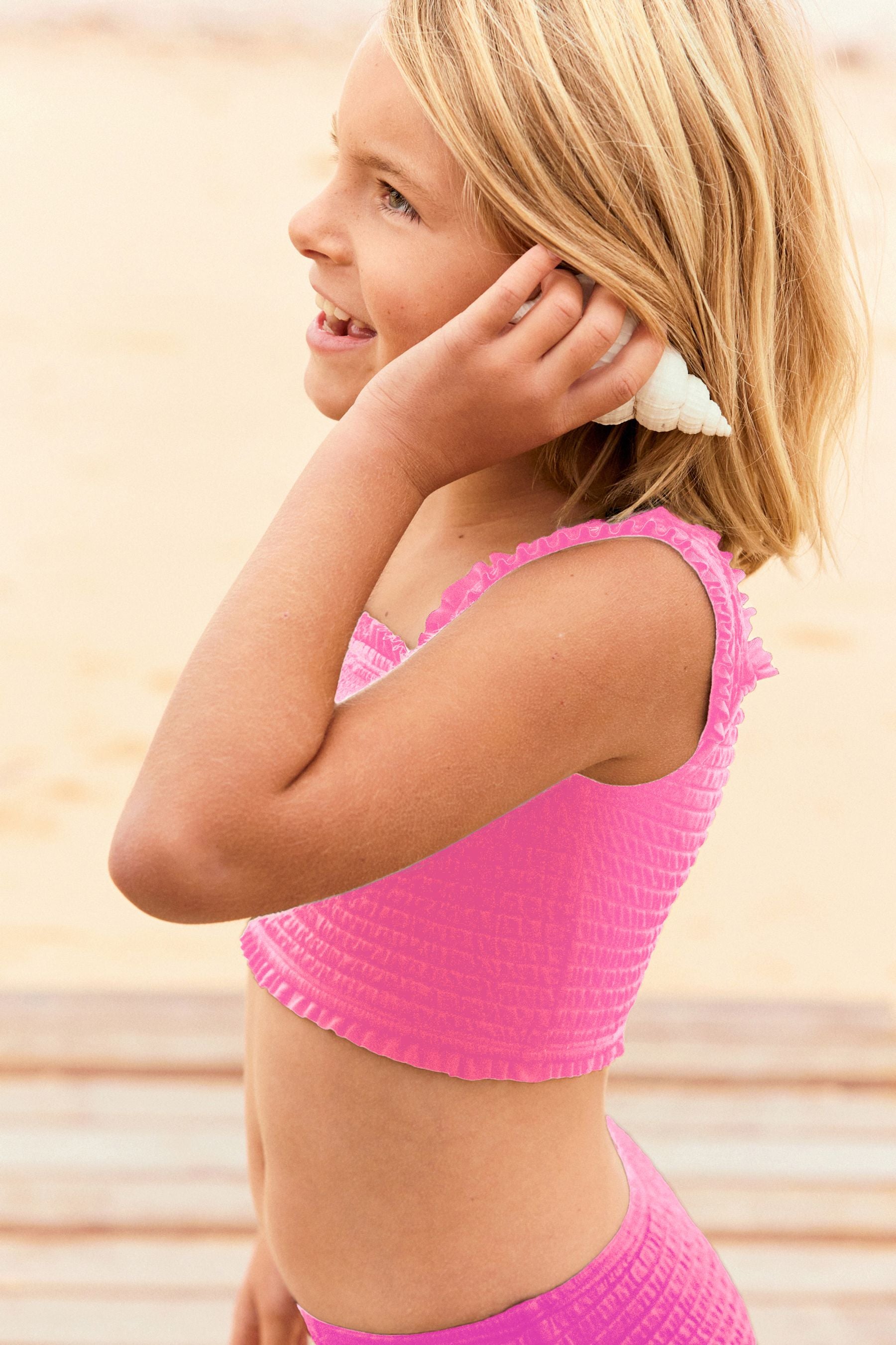 Pink Ruched Strap Bikini (3-16yrs)