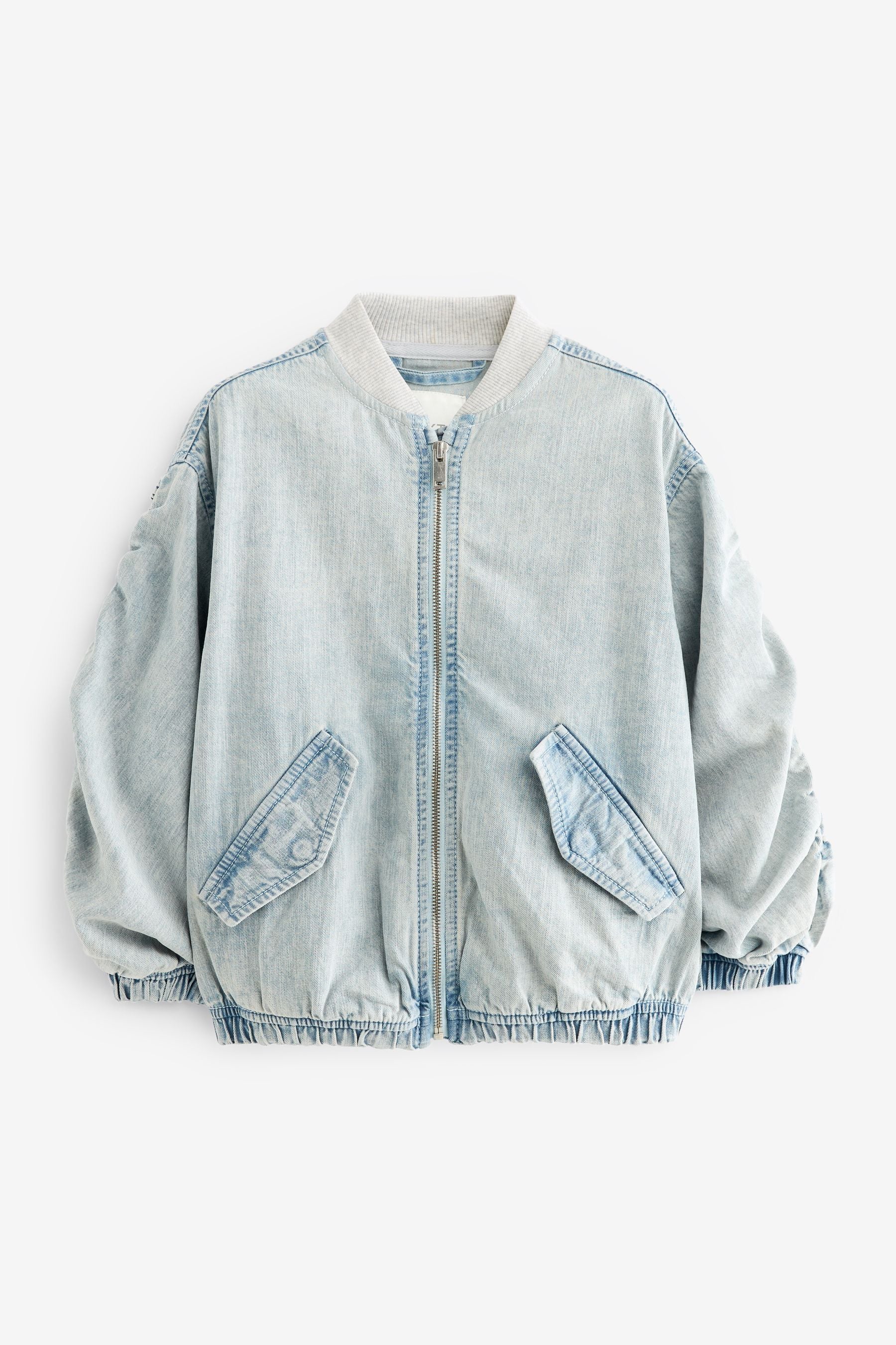 Denim Bleach Wash Bomber Jacket (3-16yrs)