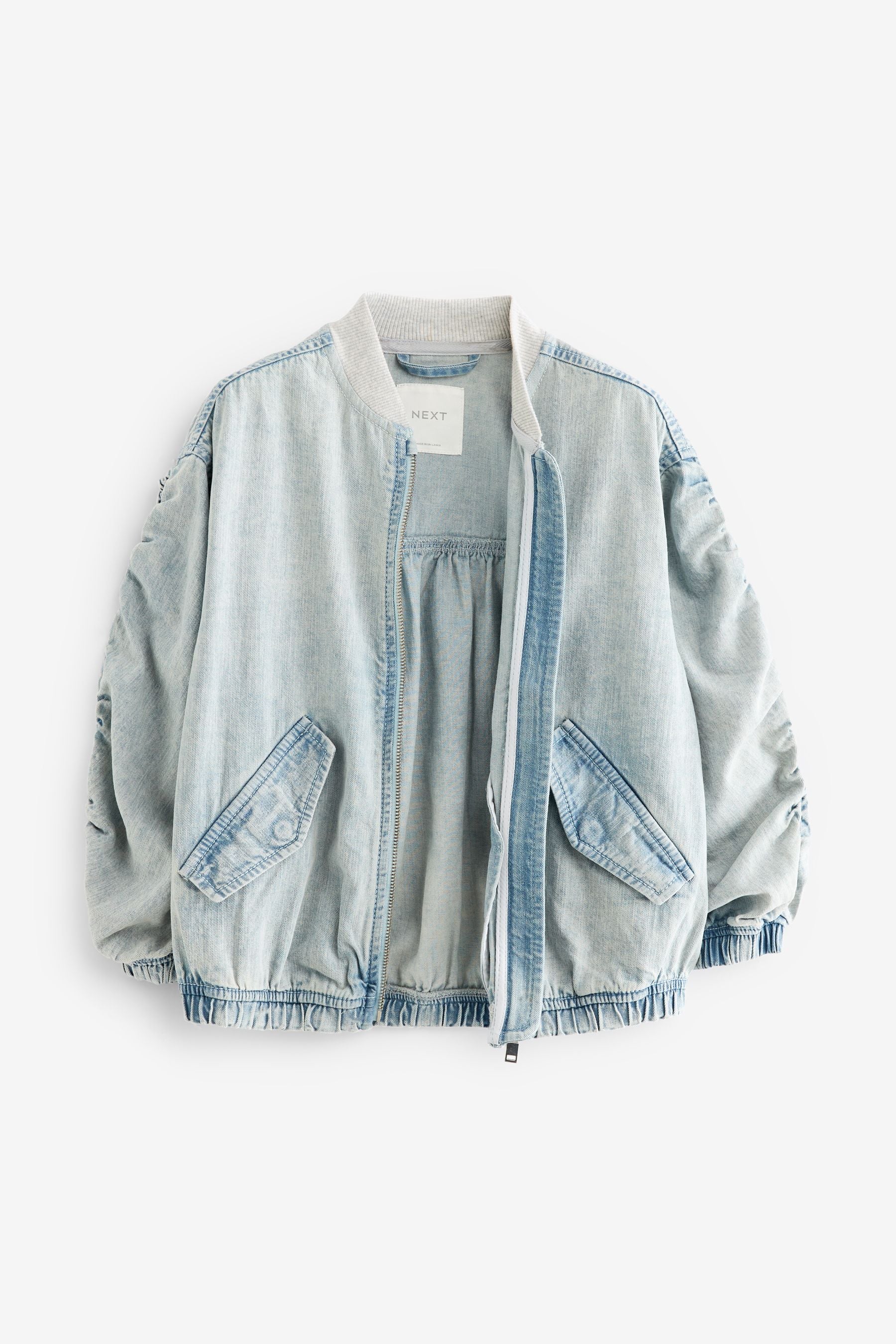 Denim Bleach Wash Bomber Jacket (3-16yrs)