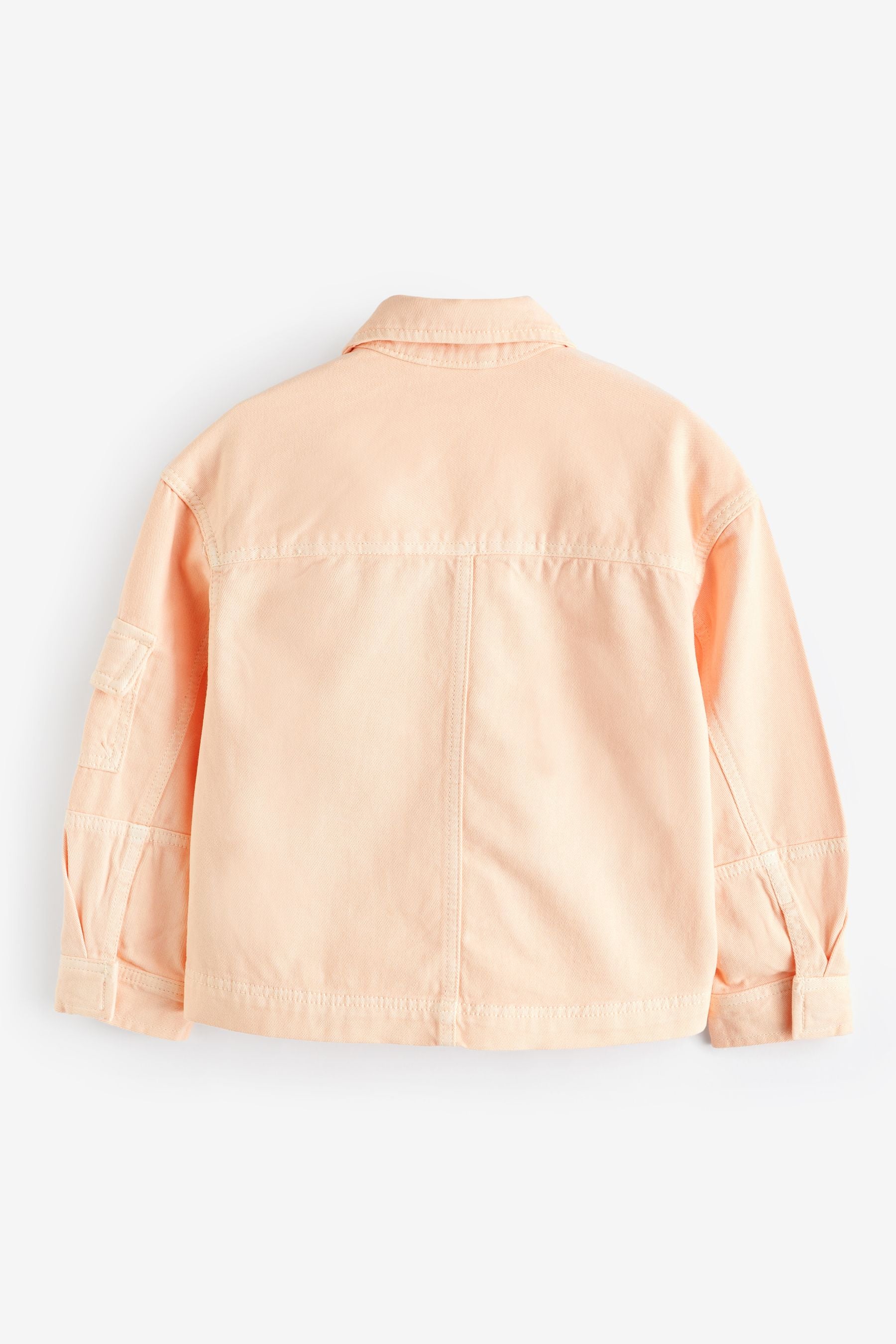 Peach Pink Crop Cotton Shacket (3-16yrs)