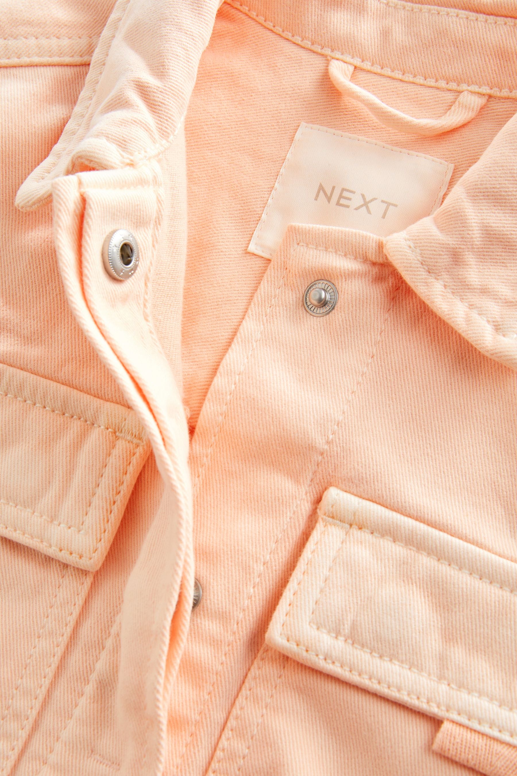 Peach Pink Crop Cotton Shacket (3-16yrs)